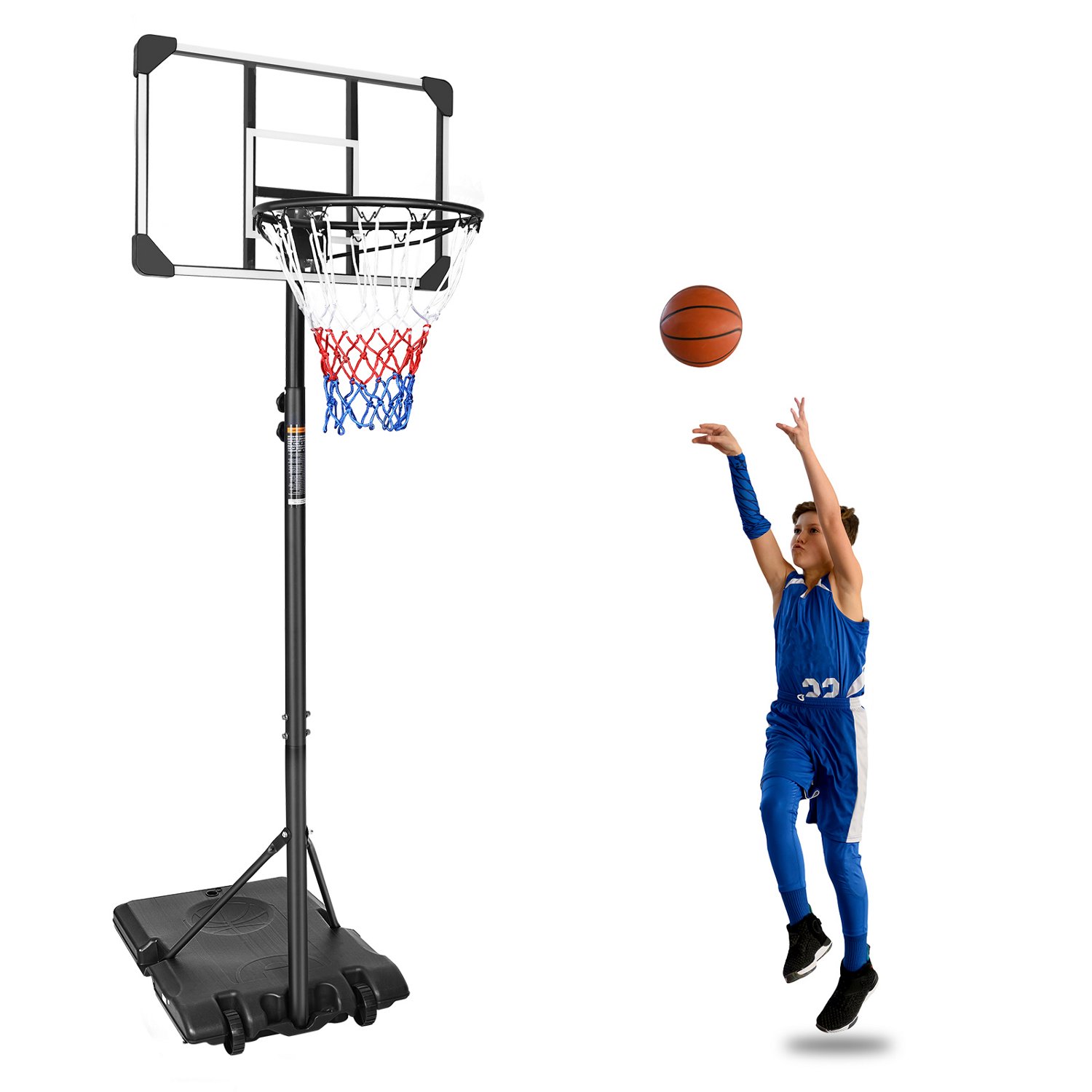 Trustmade 28 in Portable Basketball Hoop with Polycarbonate Backboard - view number 3