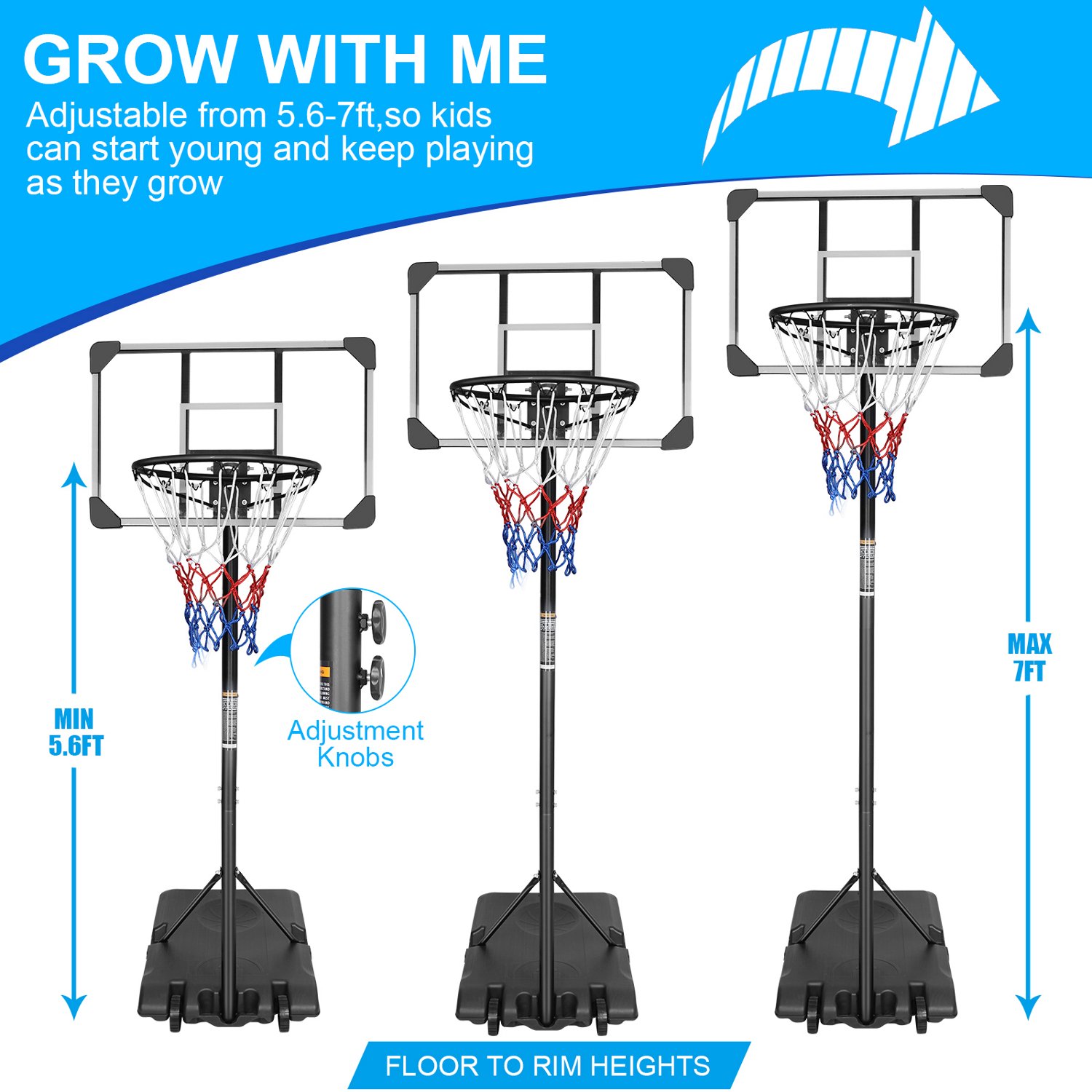 Trustmade 28 in Portable Basketball Hoop with Polycarbonate Backboard - view number 7