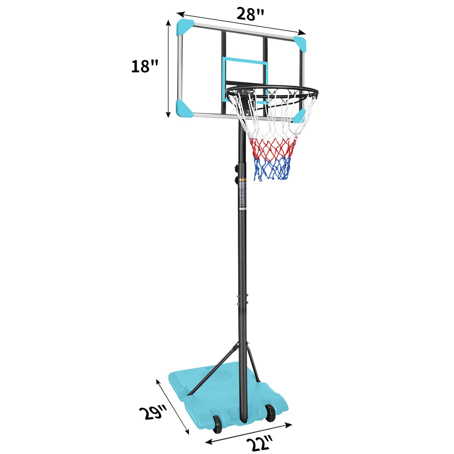 Trustmade 28 in Portable Basketball Hoop with Polycarbonate Backboard - view number 3