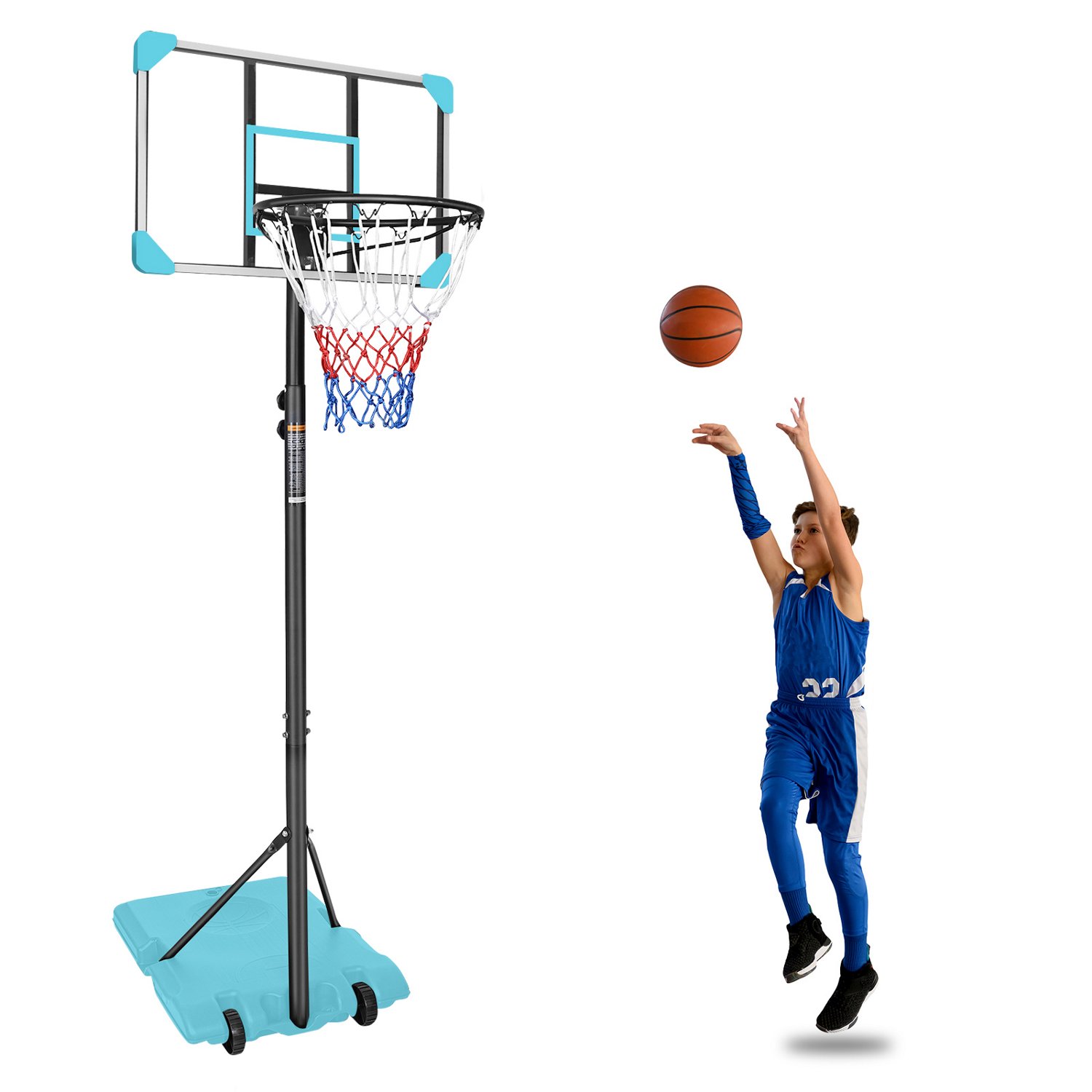 Trustmade 28 in Portable Basketball Hoop with Polycarbonate Backboard - view number 7