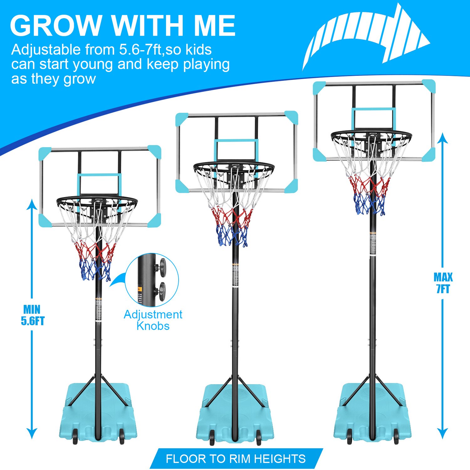 Trustmade 28 in Portable Basketball Hoop with Polycarbonate Backboard - view number 8
