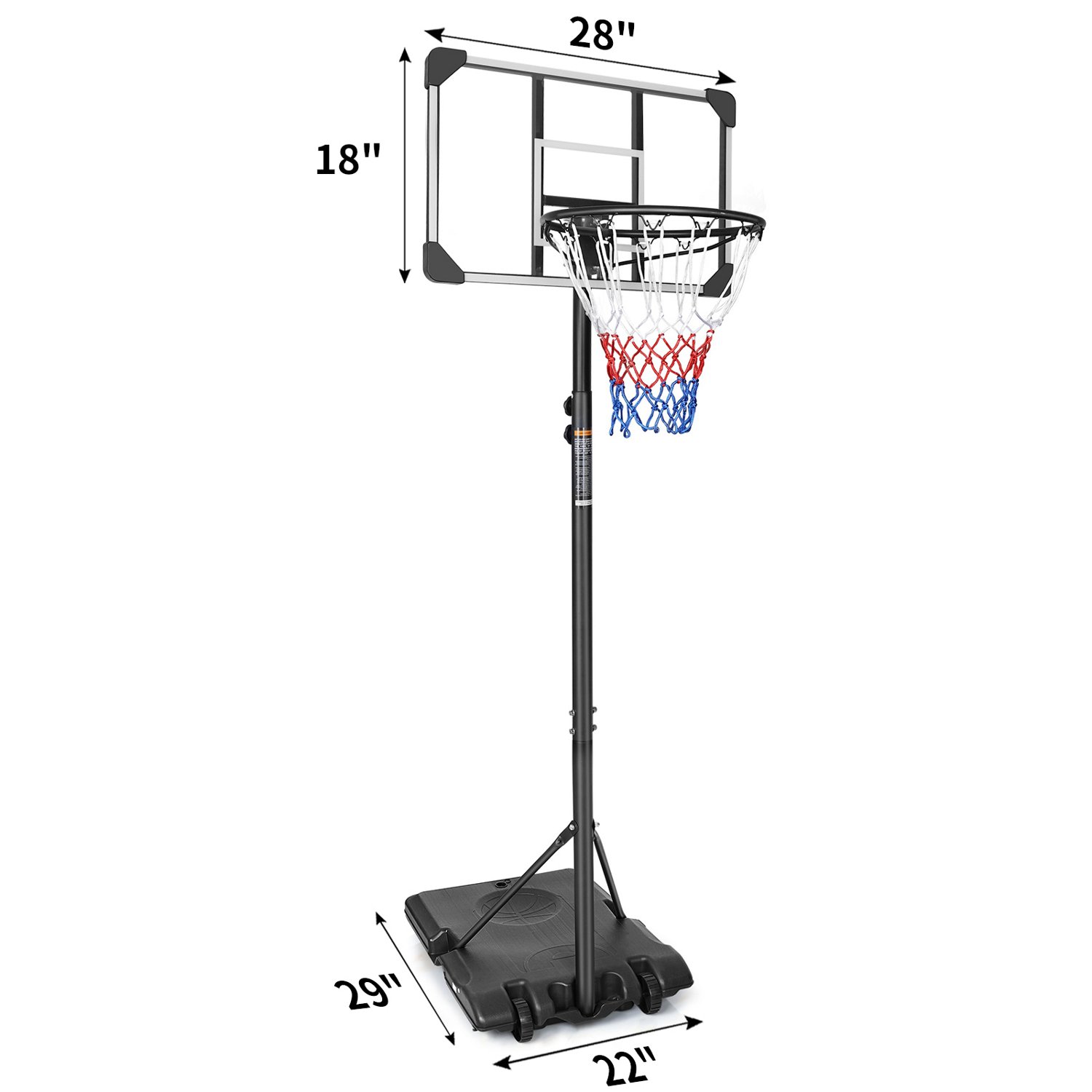 Trustmade 28 in Portable Basketball Hoop with Polycarbonate Backboard - view number 2