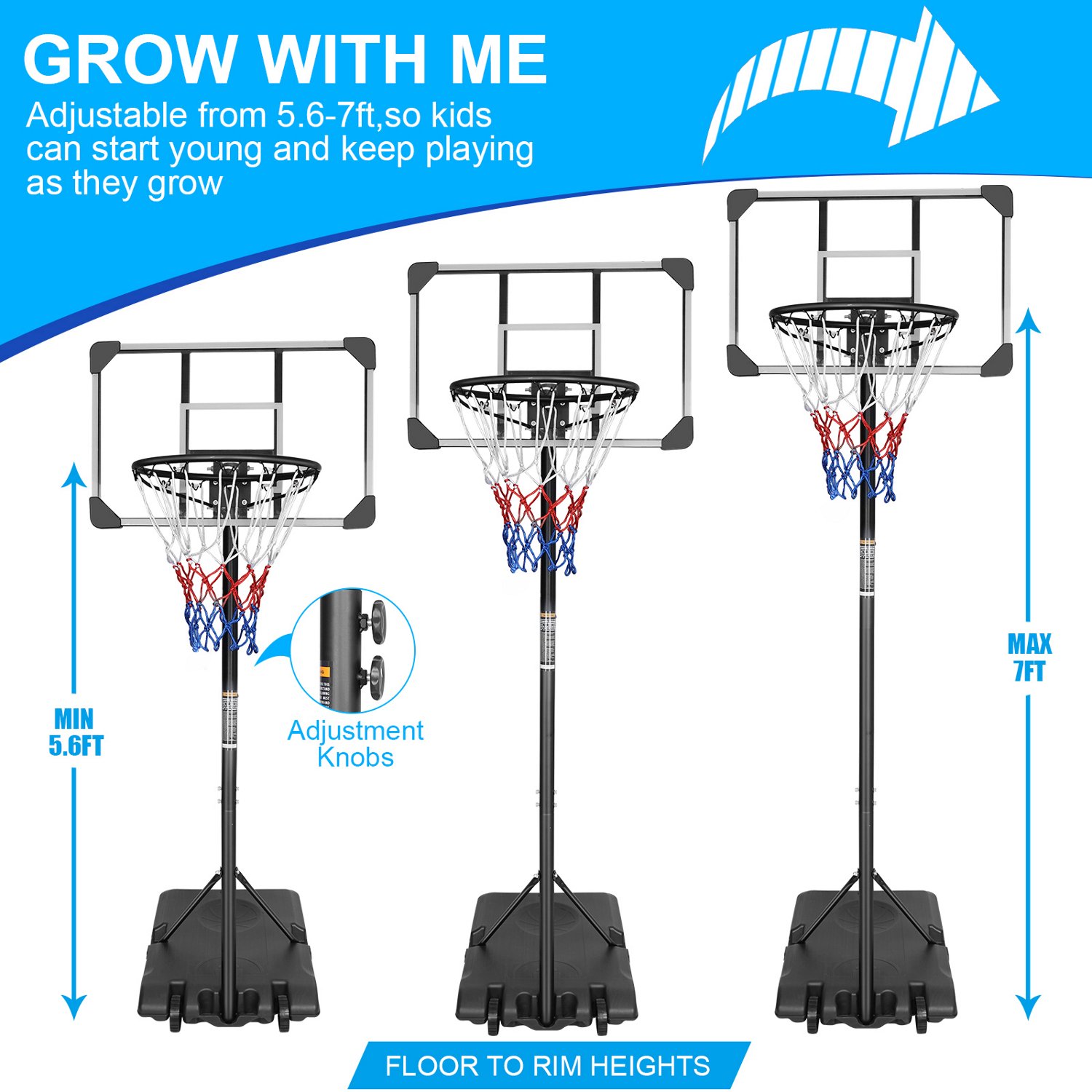 Trustmade 28 in Portable Basketball Hoop with Polycarbonate Backboard - view number 3