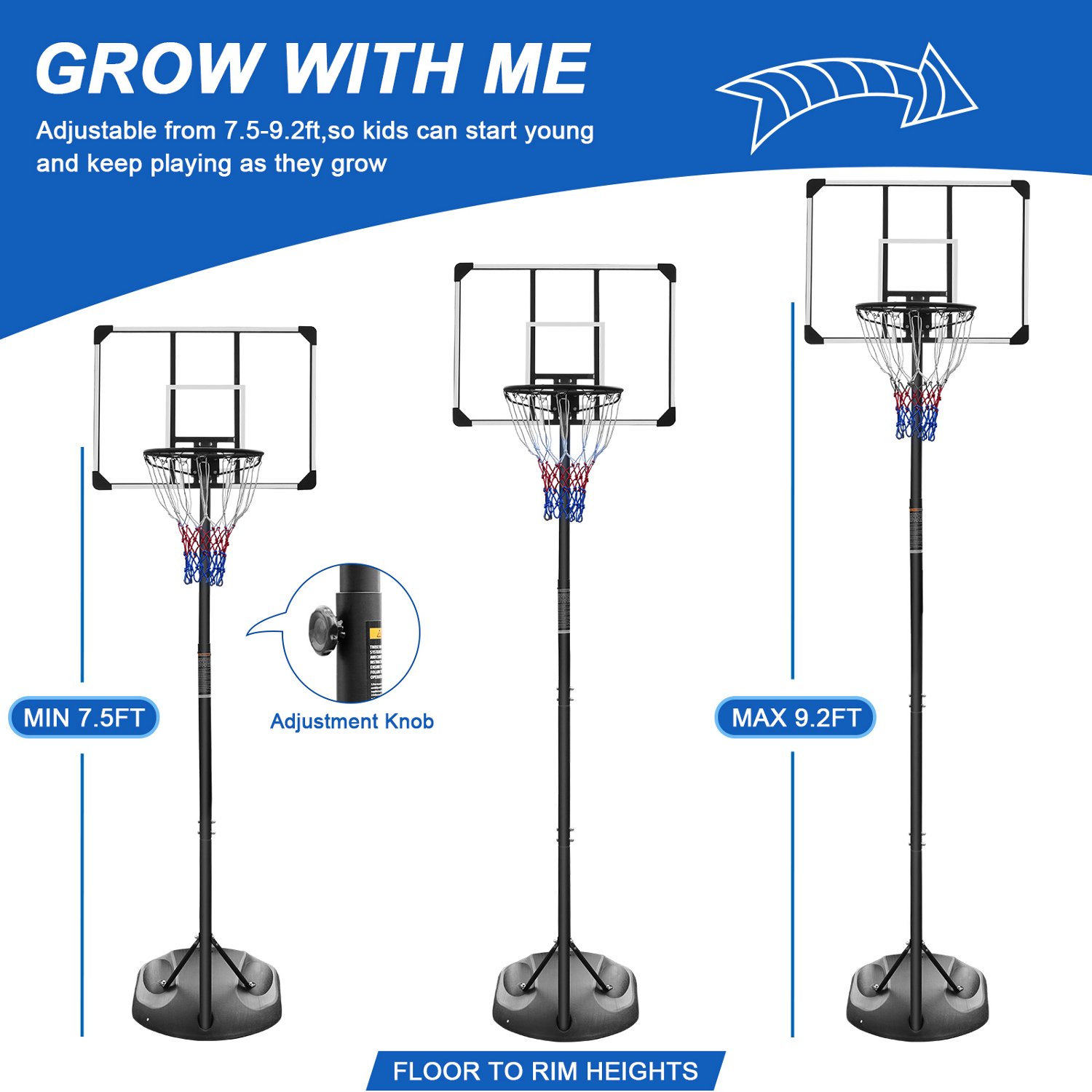 Trustmade 32 in Portable Basketball Hoop with PVC Backboard - view number 5