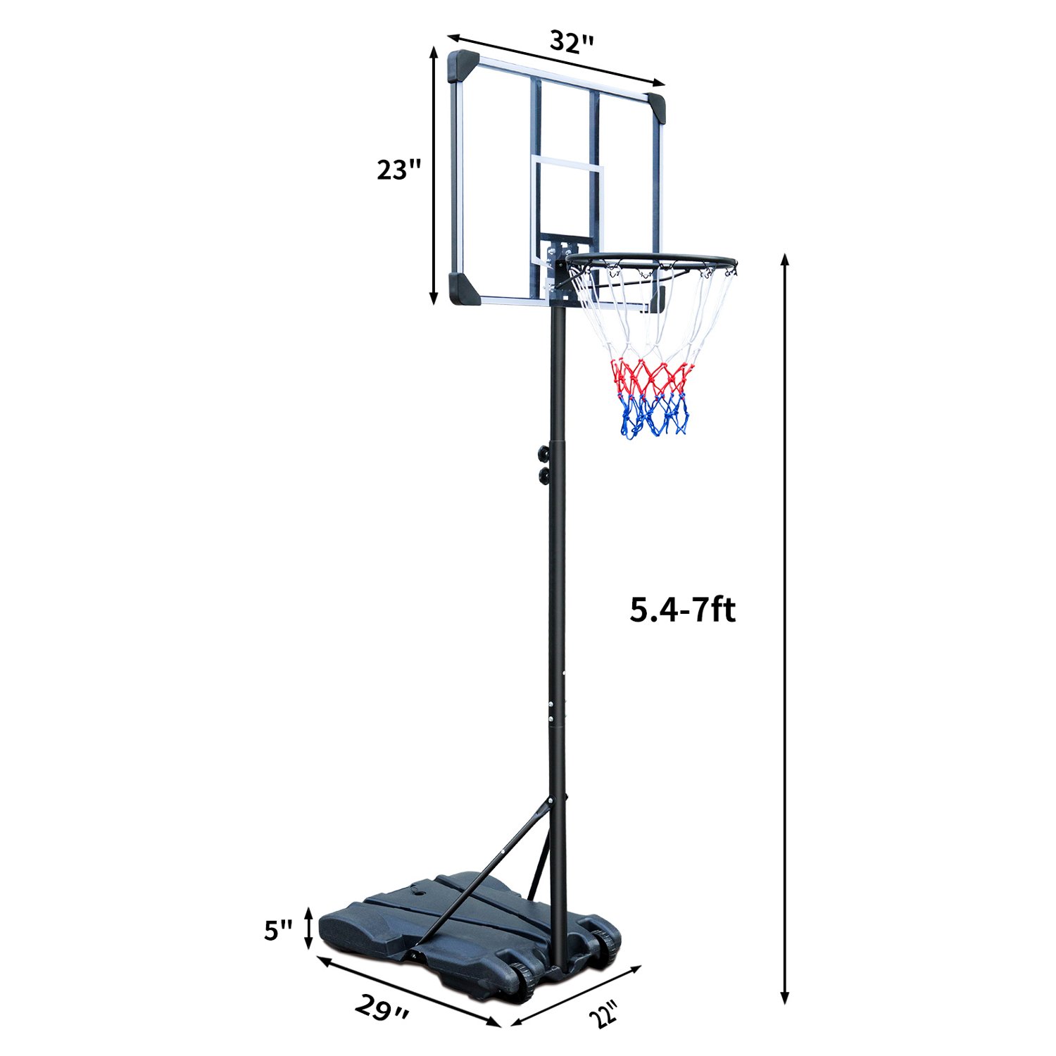 Trustmade 28 in Portable Basketball Hoop with PE Backboard - view number 3