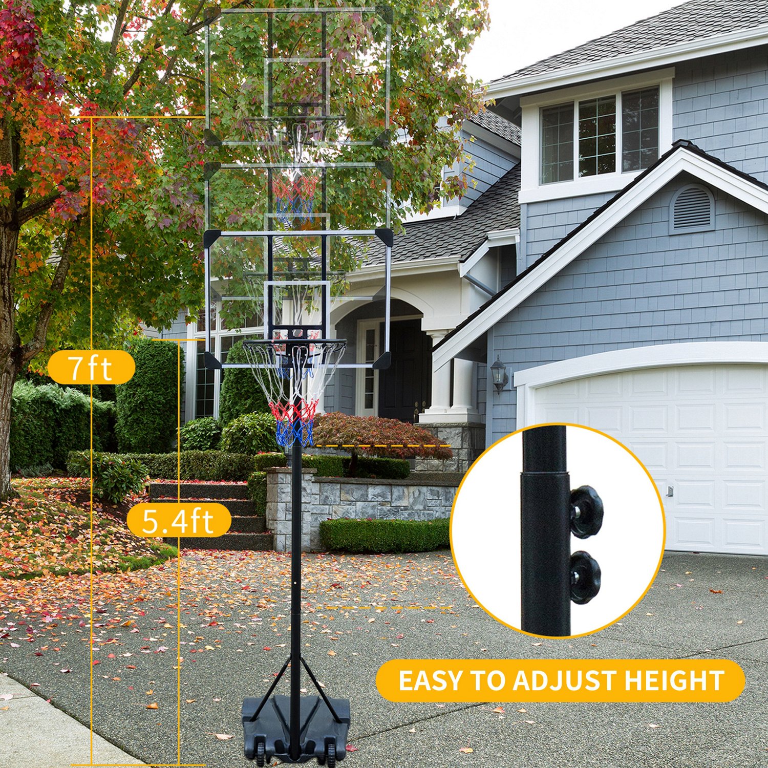 Trustmade 28 in Portable Basketball Hoop with PE Backboard - view number 6
