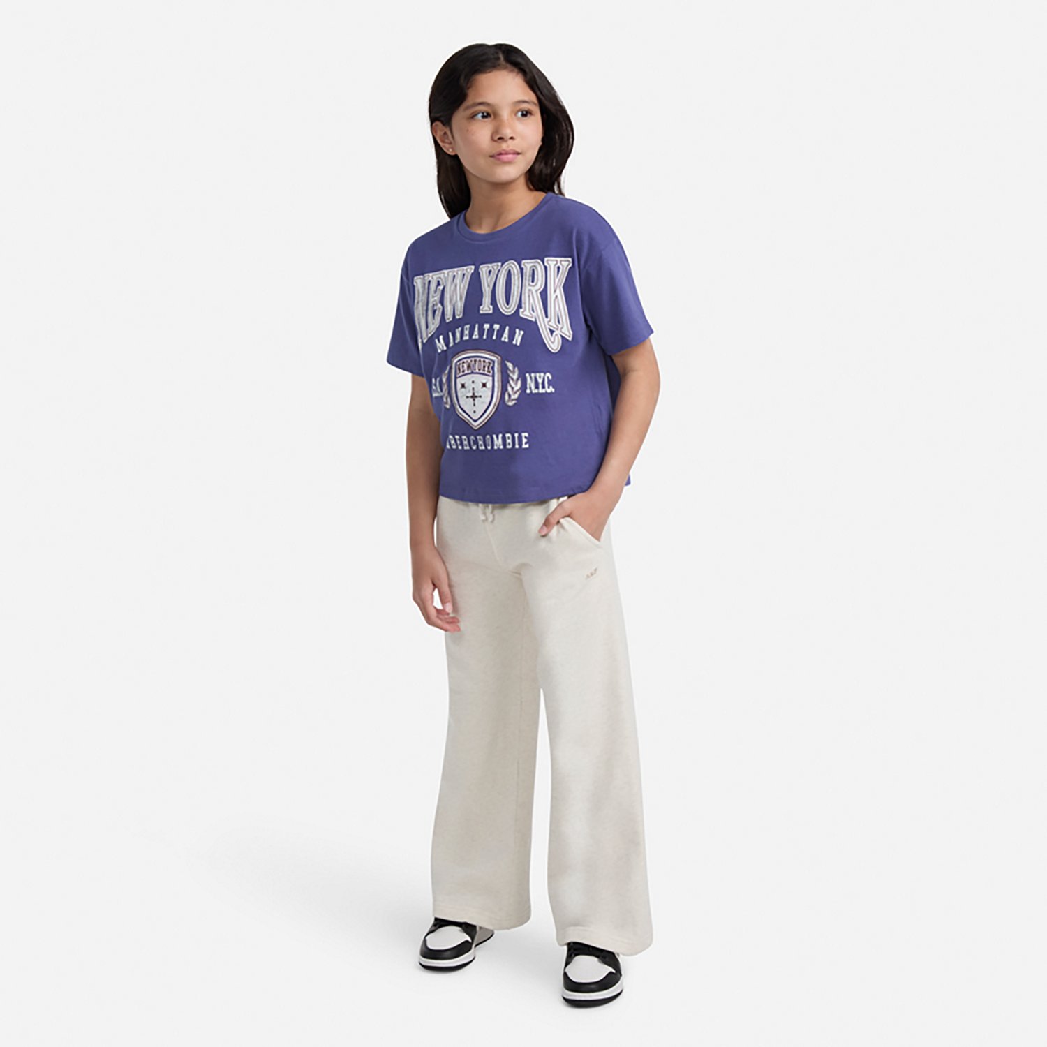 Abercrombie & Fitch Girls' Essential Wide Leg Fleece Pants - view number 3