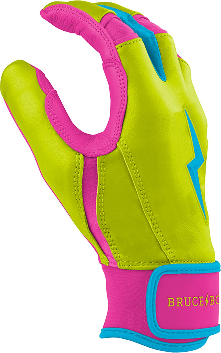 BRUCE BOLT Youth Bear Series Carribean Yellow Short Cuff Batting Gloves