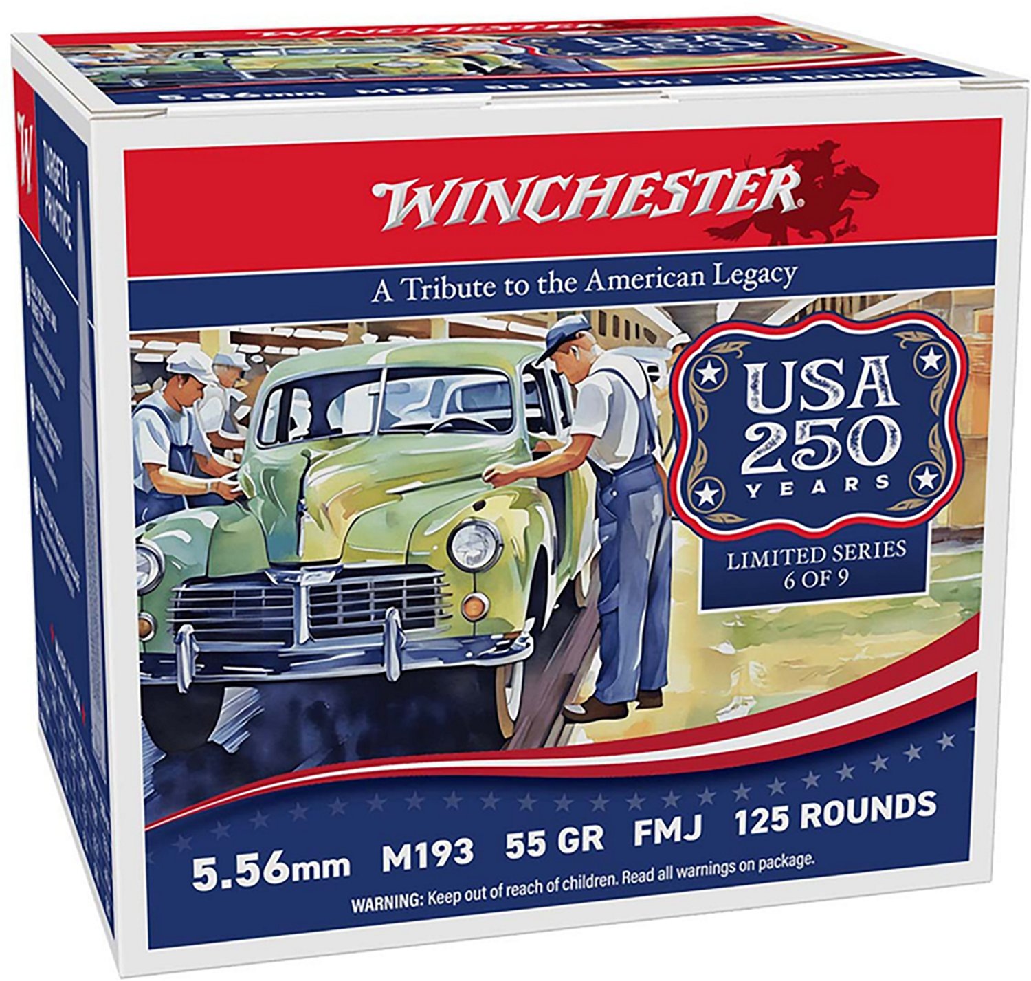 Winchester USA VALOR 5.56mm M193 55-Grain Centerfire Rifle Ammunition - 125 Rounds