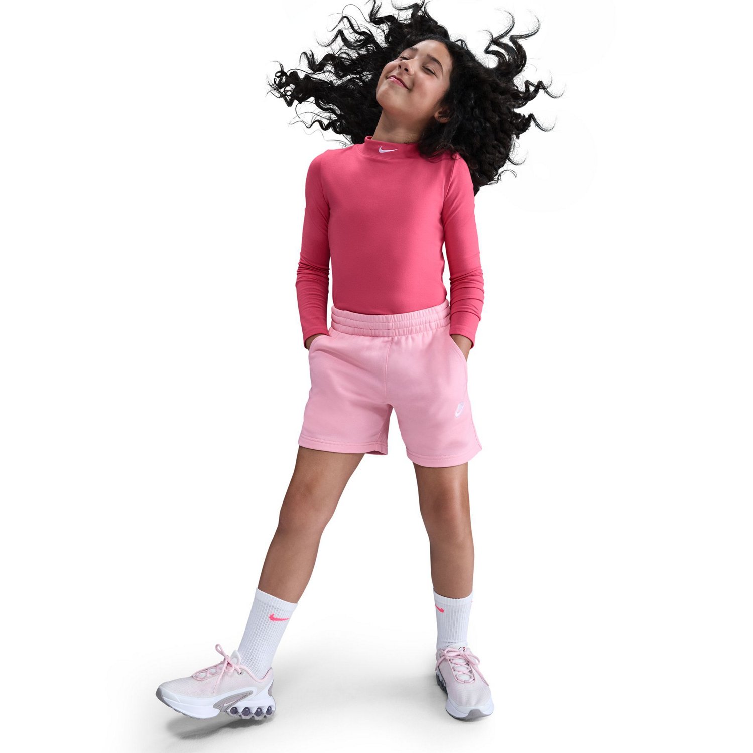 Nike Girls' Sportswear Club Fleece Shorts 5 in - view number 5