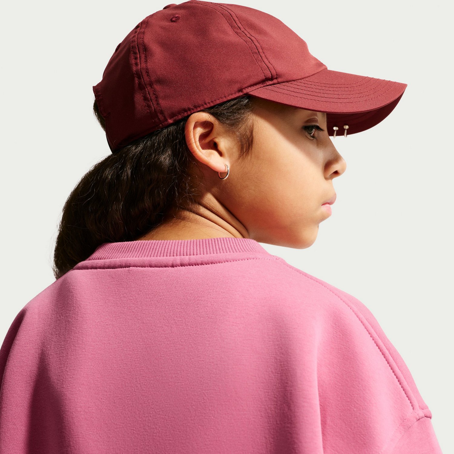 Nike Girls' Sportswear Club Fleece Oversized Crew Pullover - view number 4