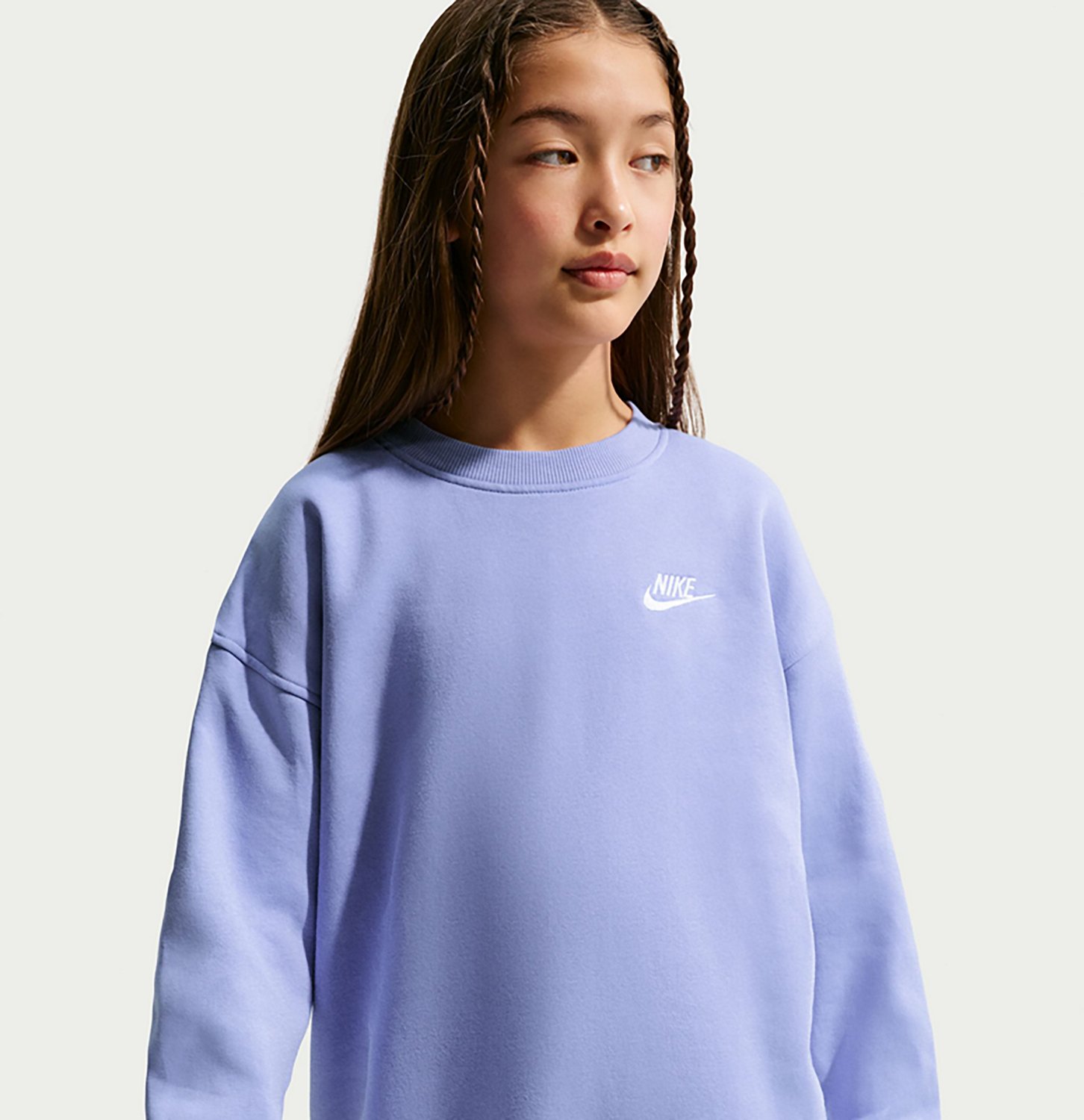 Nike Girls' Sportswear Club Fleece Oversized Crew Pullover - view number 3