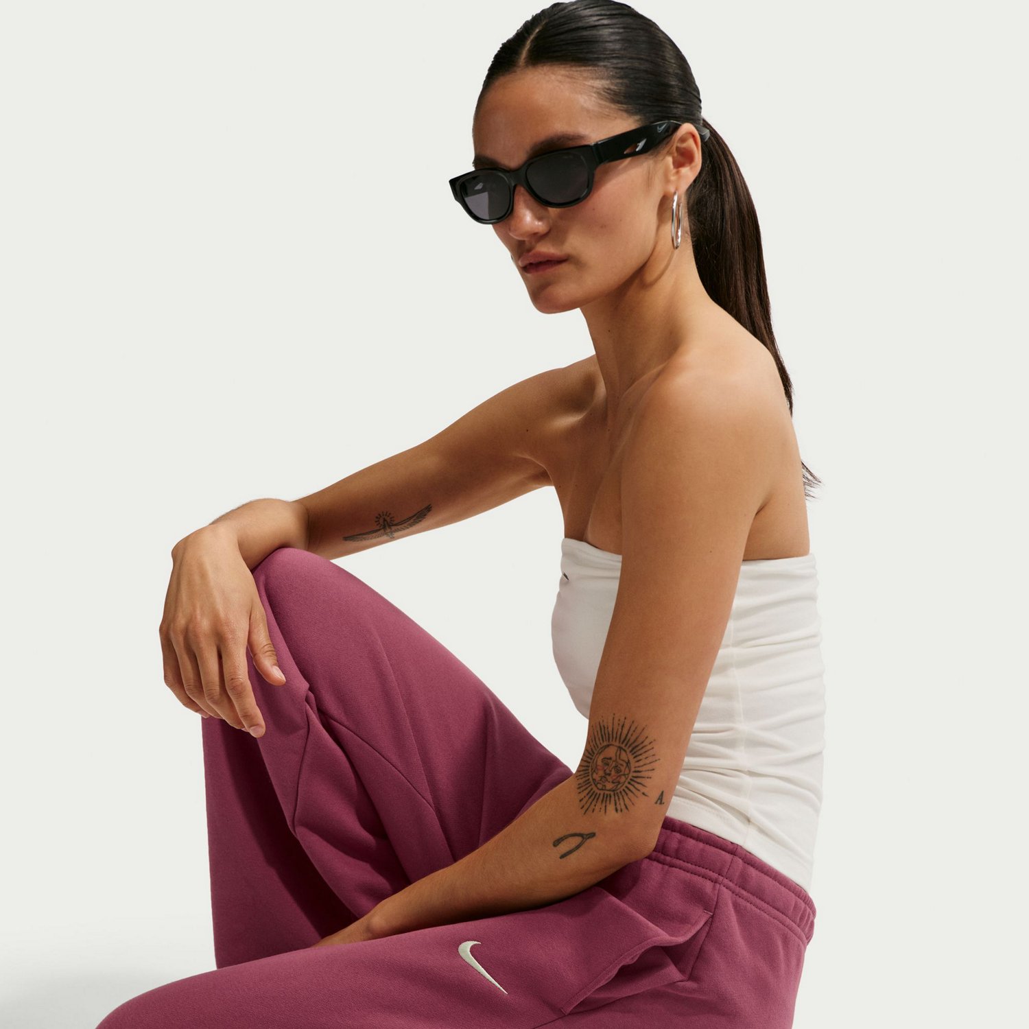 Nike Women's Studio Fleece Mid-Rise Training Pants - view number 5