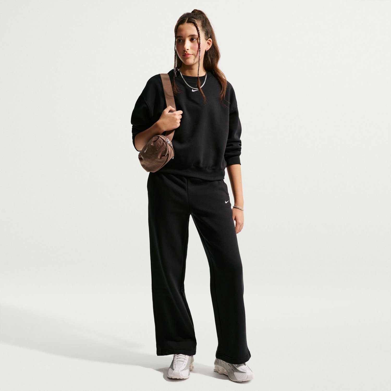 Nike Girls' Sportswear Studio Fleece Boxy Oversized Sweatshirt