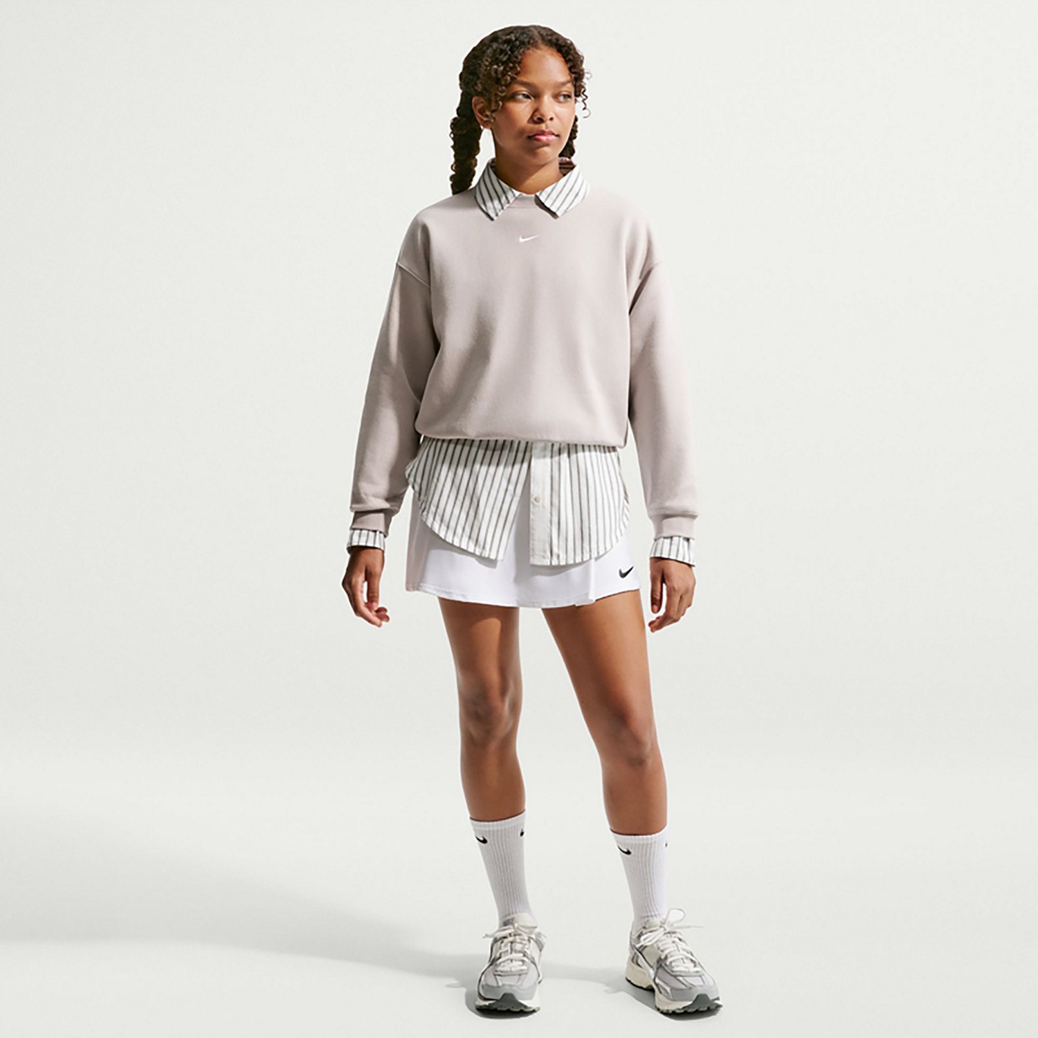 Nike Girls' Sportswear Studio Fleece Boxy Oversized Sweatshirt