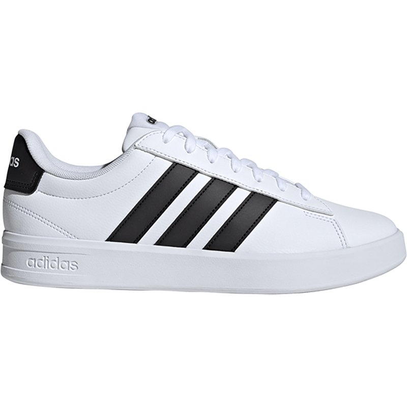 adidas Men's Grand Court Casual Shoes (Wide Width) in Cloud White/Core Black/Cloud White Size: 13.0