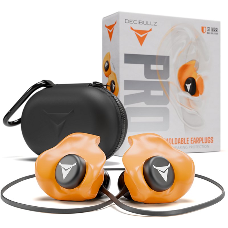 Decibullz PRO Custom Molded Earplugs - Orange