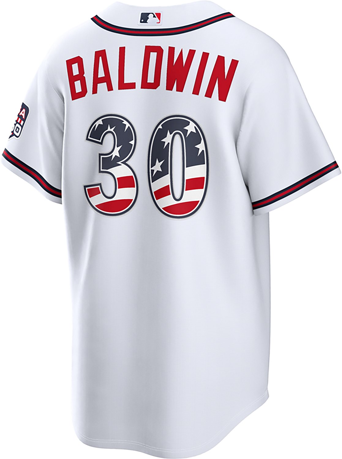 Nike Men's Atlanta Braves USA 250 4th of July Home Stadium Jersey Drake Baldwin - view number 3