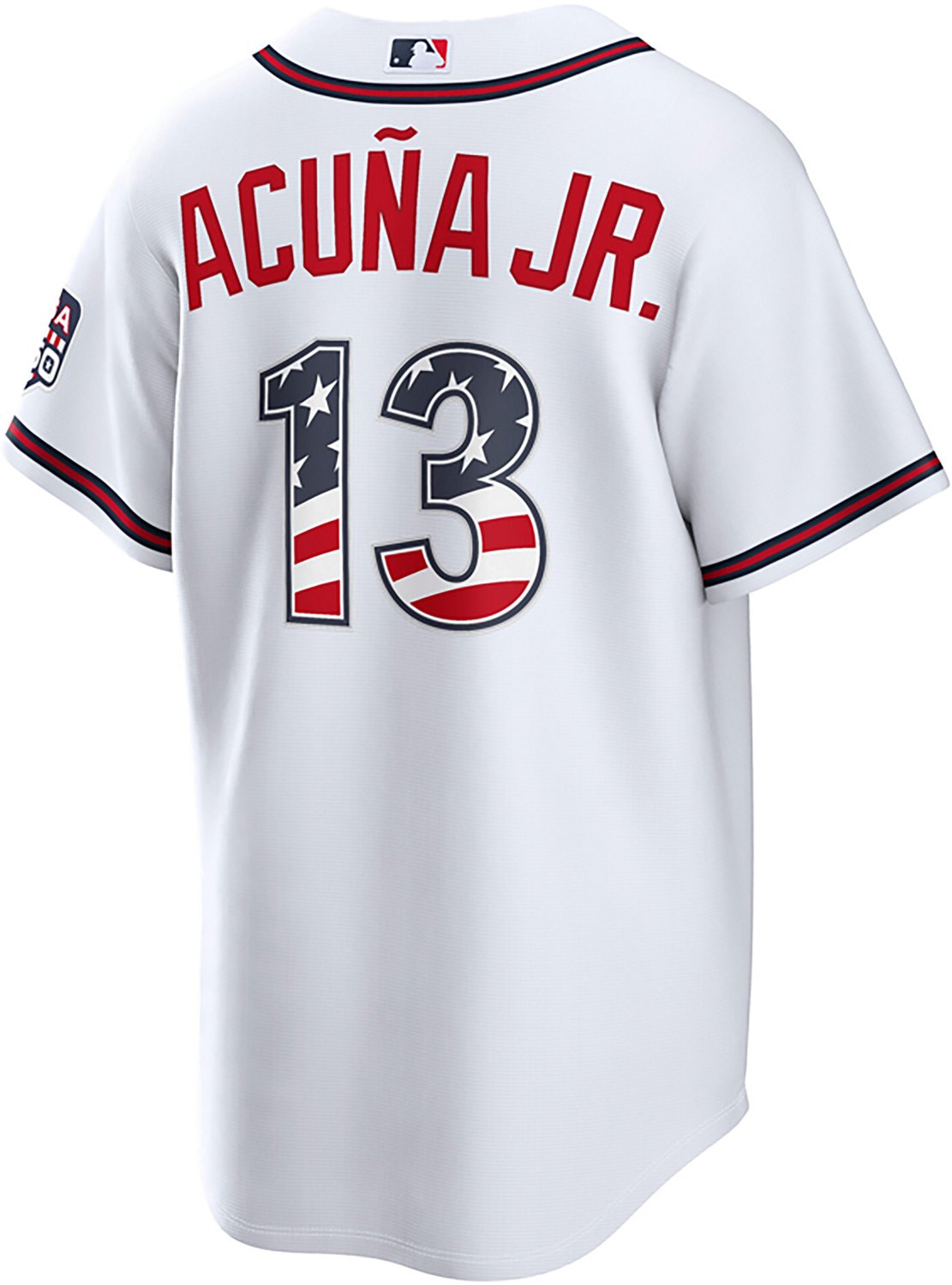 Nike Men's Atlanta Braves USA 250 4th of July Home Stadium Jersey Ronald Acuna Jr.