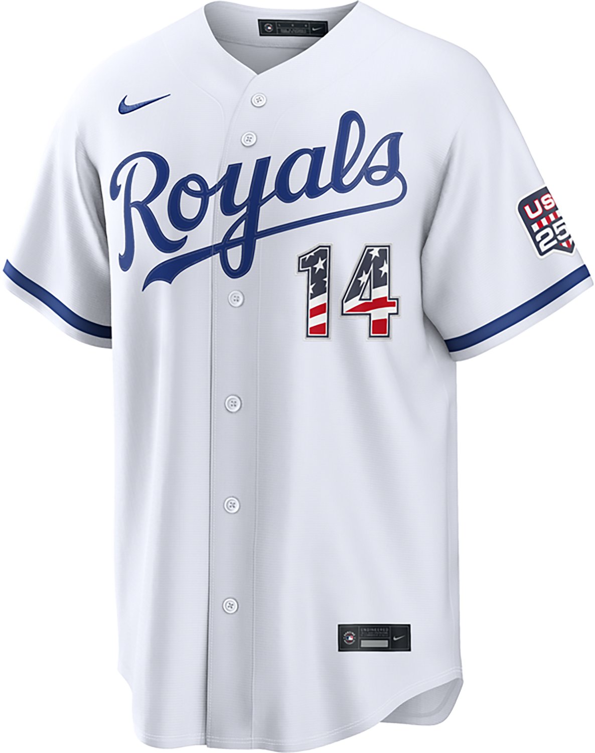 Nike Men's Kansas City Royals USA 250 4th of July Home Stadium Jersey Jac Caglianone - view number 2