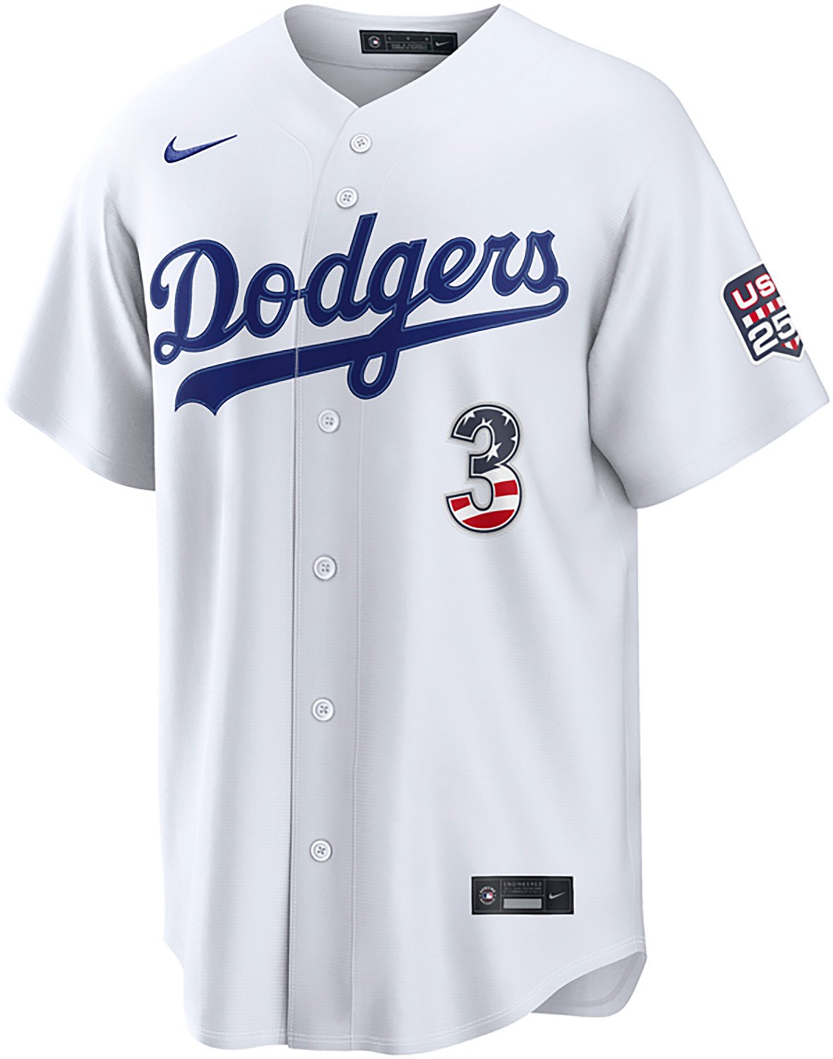 Nike Men's Los Angeles Dodgers USA 250 4th of July Home Stadium Jersey Edwin Diaz - view number 2