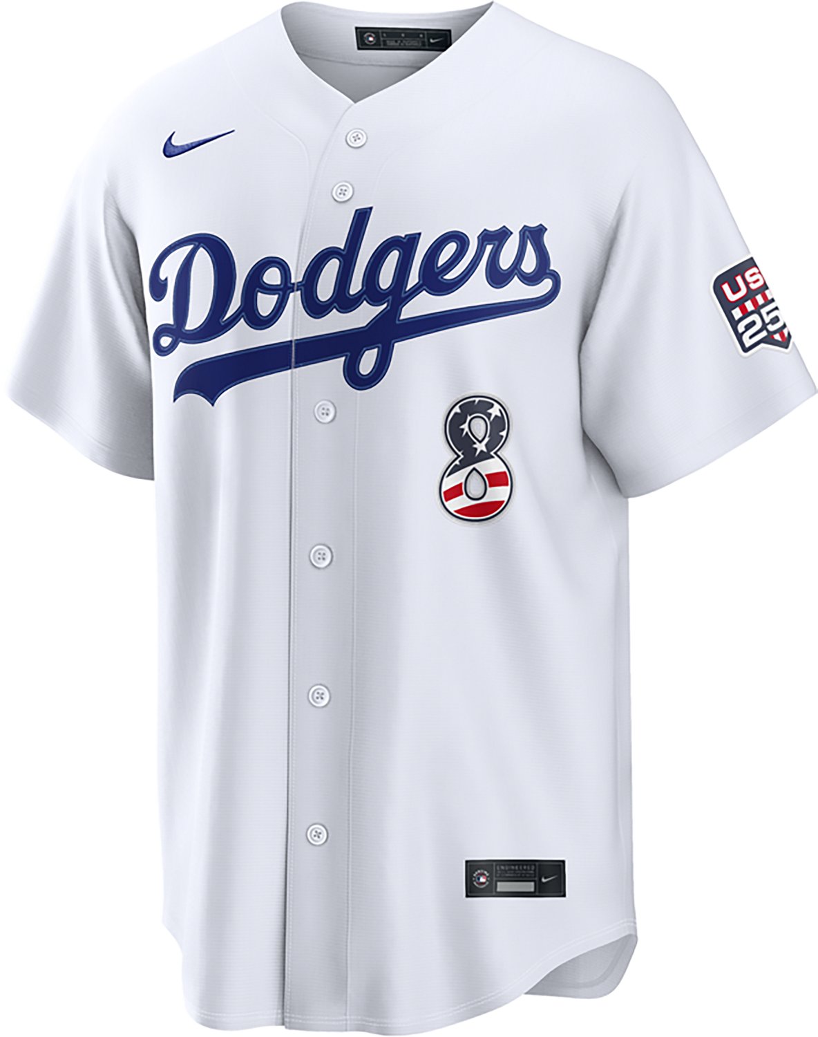 Nike Men's Los Angeles Dodgers USA 250 4th of July Home Stadium Jersey Enrique Hernandez - view number 2