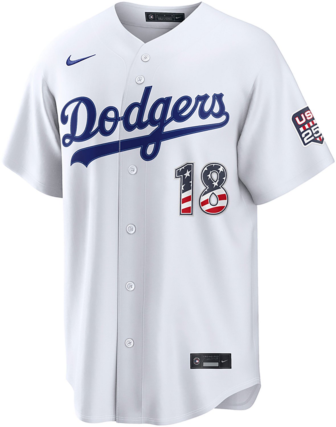 Nike Men's Los Angeles Dodgers USA 250 4th of July Home Stadium Jersey Yoshinobu Yamamoto - view number 2