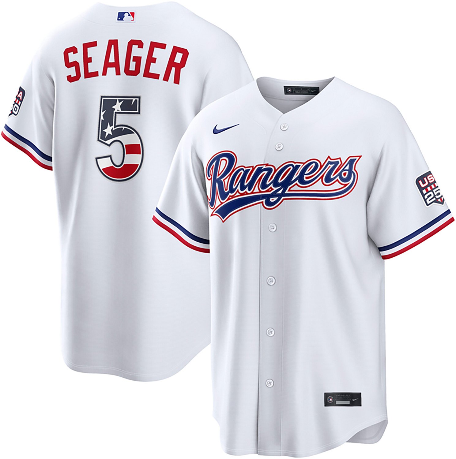 Nike Men's Texas Rangers USA 250 4th of July Home Stadium Jersey Corey Seager