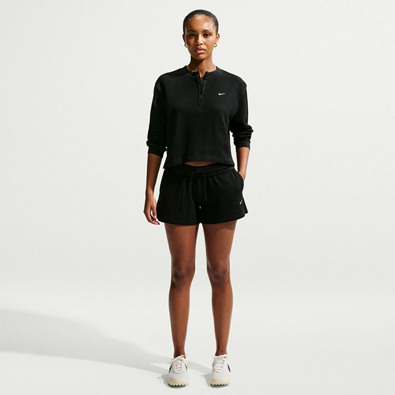 Nike Sportswear Chill Waffle Women's Loose Mid-Rise Shorts - Black/Sail
