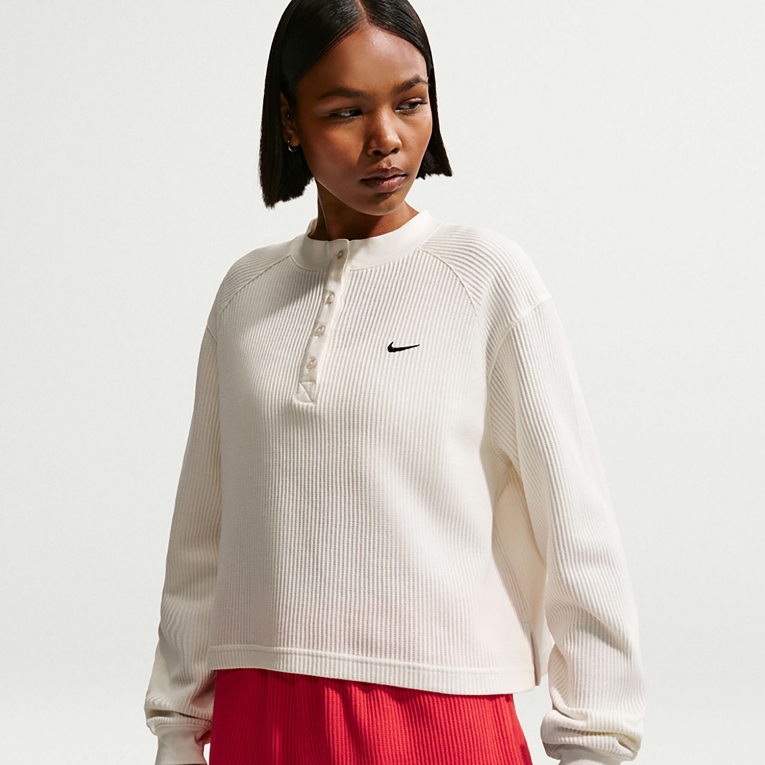 Nike Sportswear Chill Waffle Women’s Oversized Long‑Sleeve Henley Top - view number 3