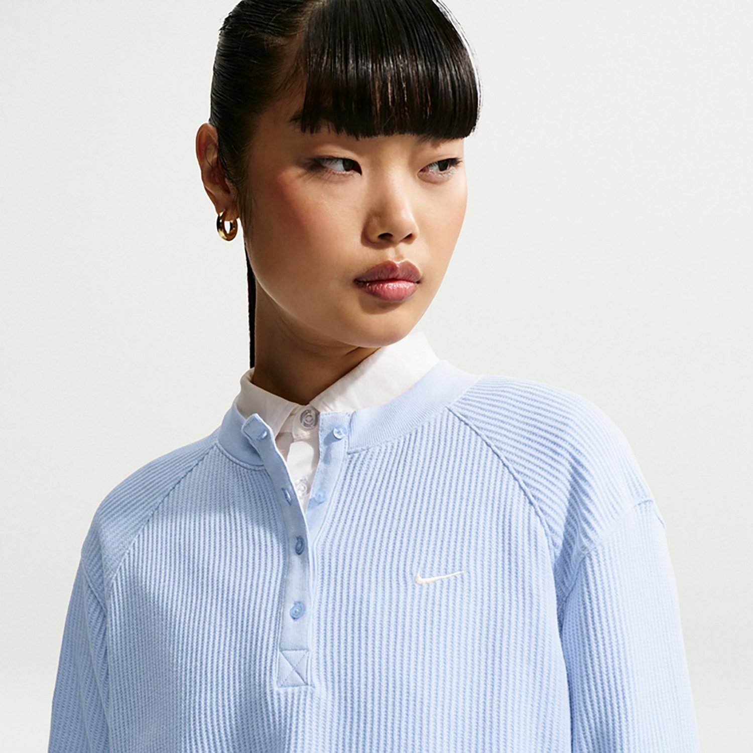 Nike Sportswear Chill Waffle Women’s Oversized Long‑Sleeve Henley Top - view number 3