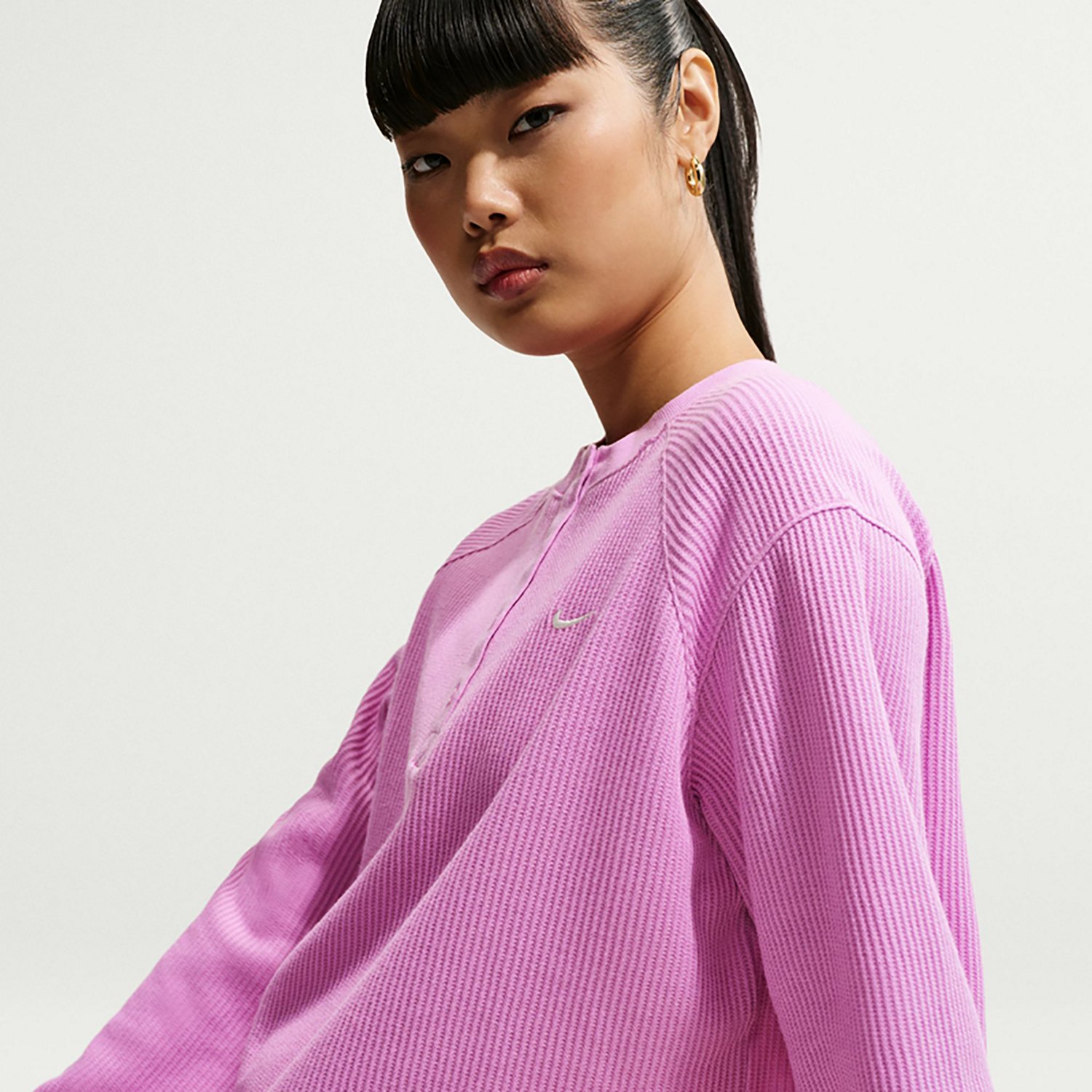 Nike Sportswear Chill Waffle Women’s Oversized Long‑Sleeve Henley Top - view number 5
