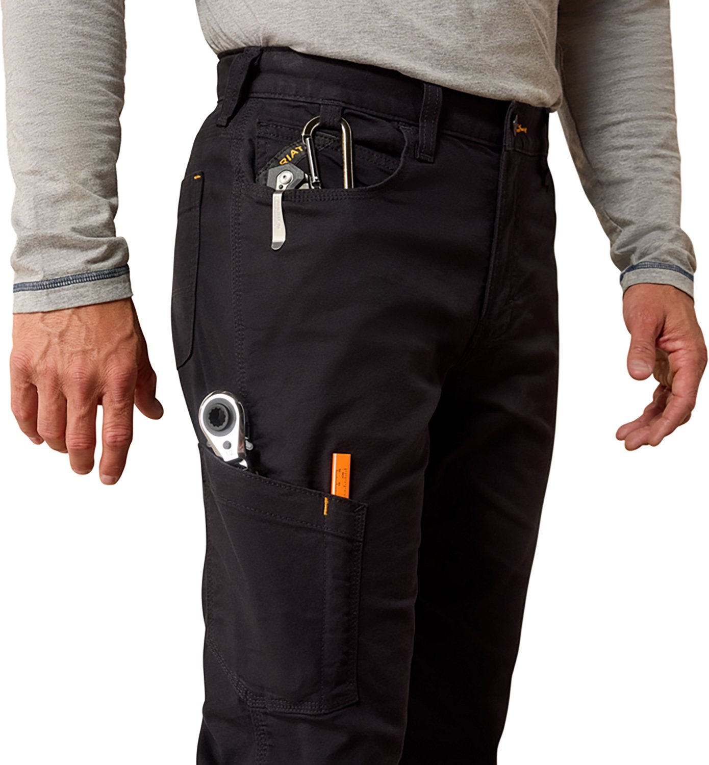 Ariat Men's Rebar M4 DuraStretch Made Tough Stackable Straight Leg Work Pants                                                    - view number 4