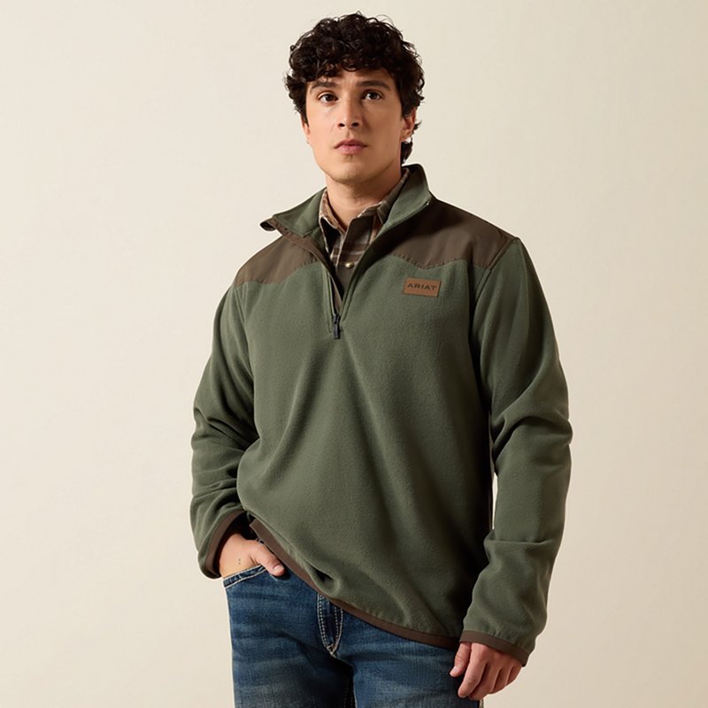 Ariat Basis Quarter-Zip Fleece Sweater - Thyme Desert