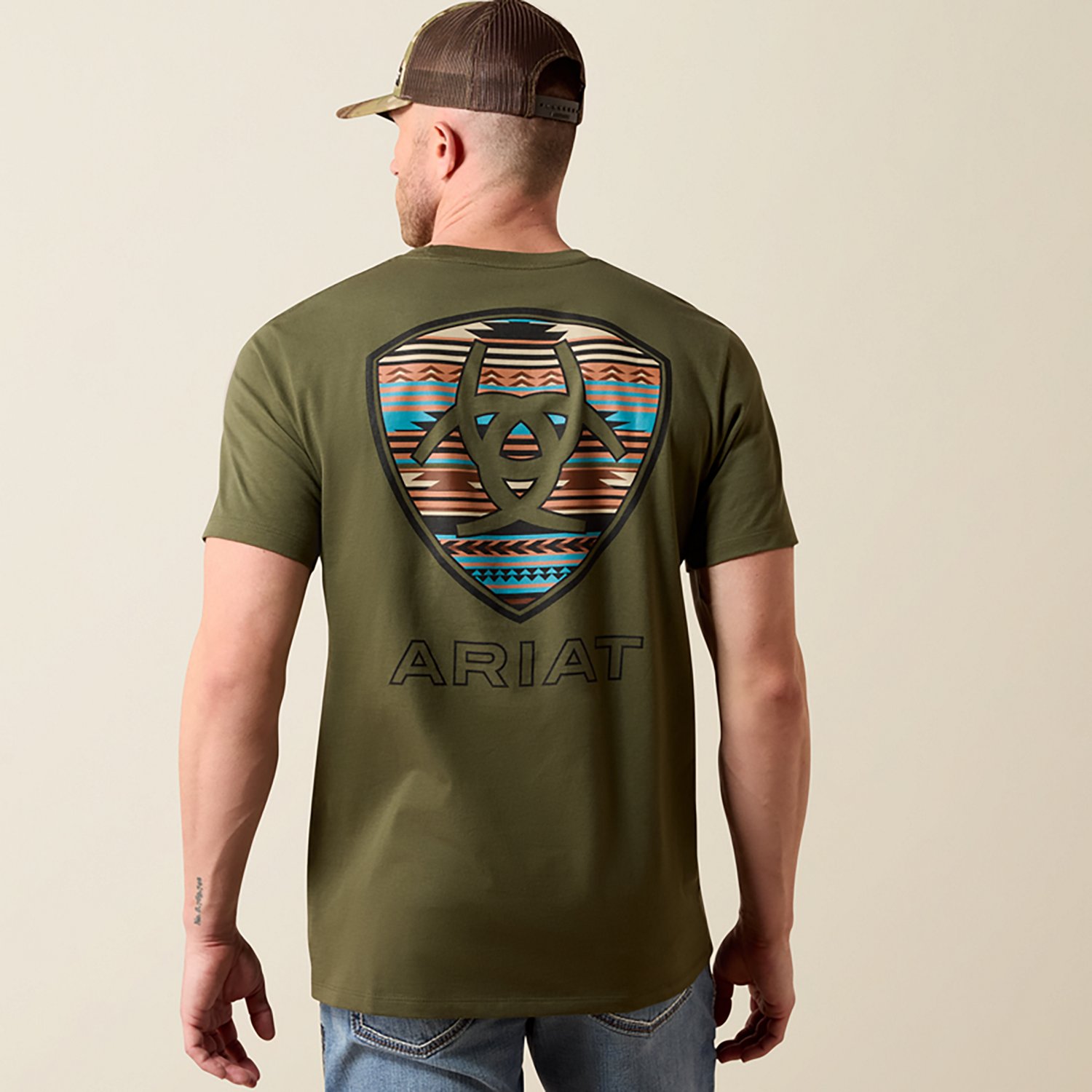 Ariat Men's Rust Serape Shield T-Shirt - view number 2