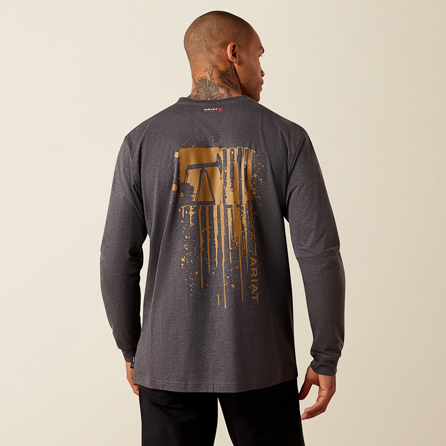 Ariat Men's Flame Resistant  Air Rig Life Flag Long Sleeve T-Shirt - view number 2