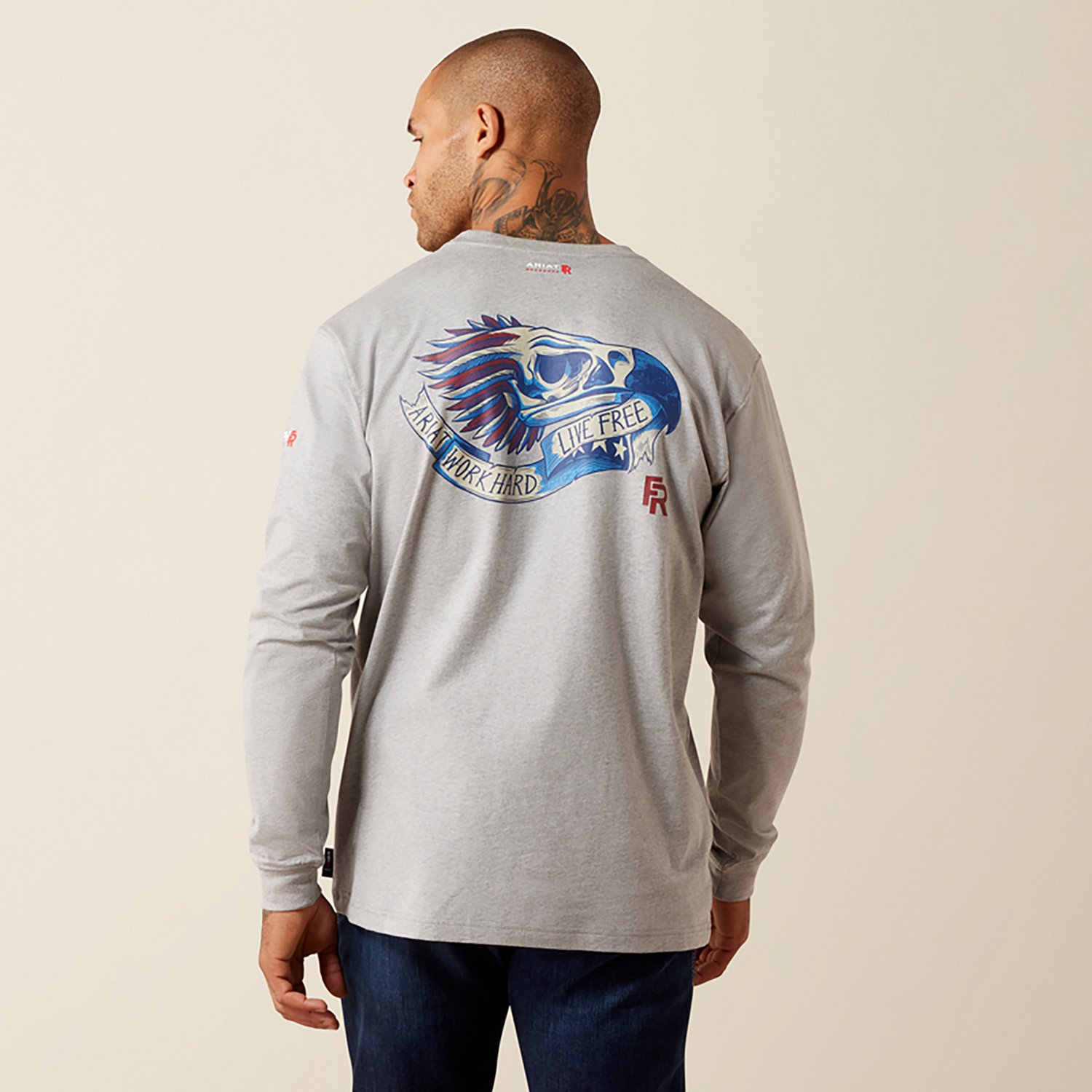 Ariat Men's Flame Resistant Air Eagle Skull Long Sleeve T-Shirt - view number 2