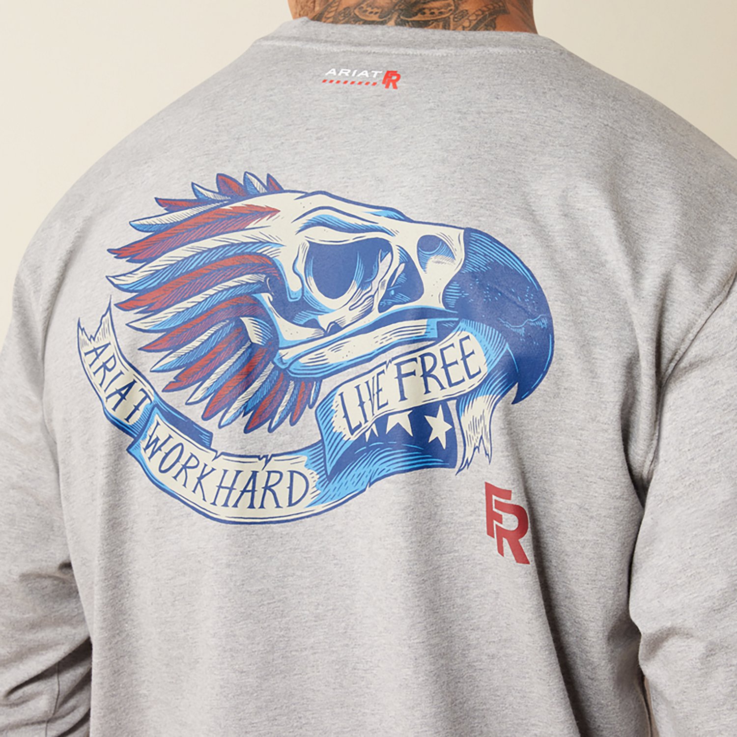 Ariat Men's Flame Resistant Air Eagle Skull Long Sleeve T-Shirt - view number 4