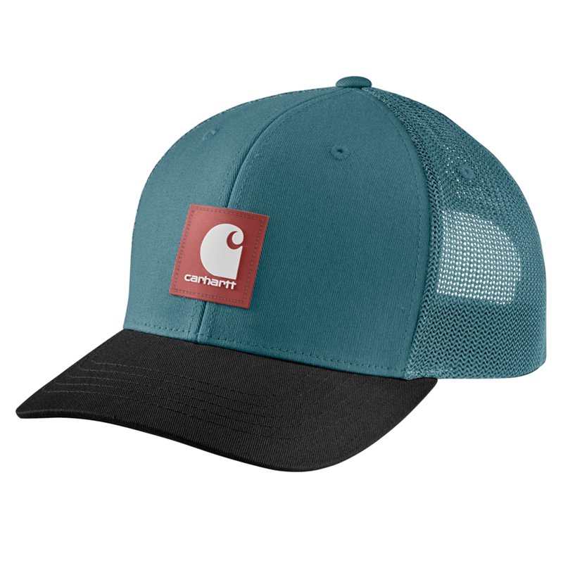 Carhartt Men's Cotton Rugged Flex Oakland Rubber Patch Cap | Harbor TealBlack
