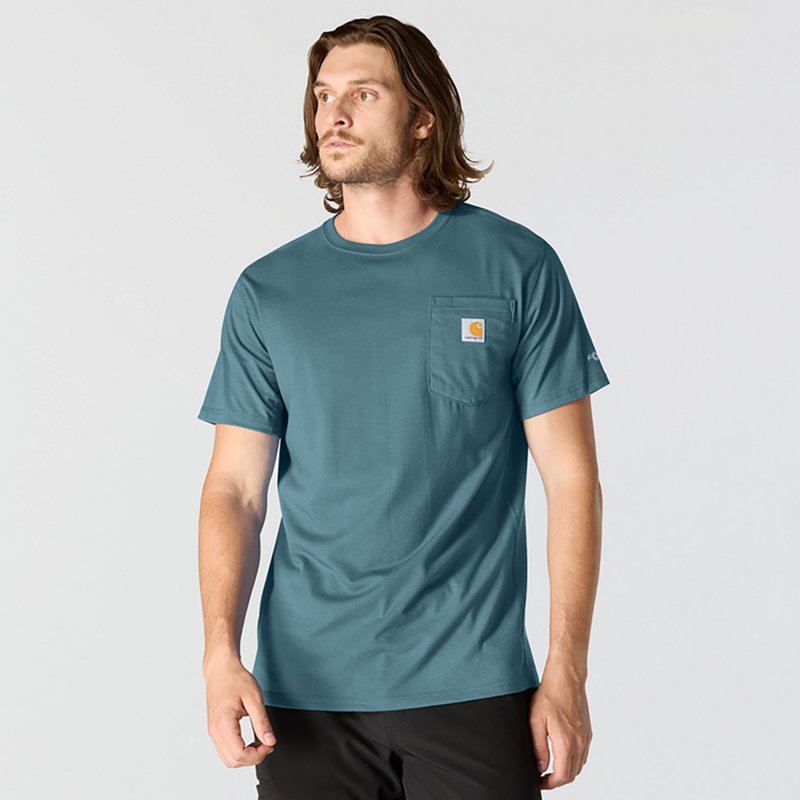 Carhartt Men's Force Relaxed T-Shirt | Harbor Teal Heather | Small