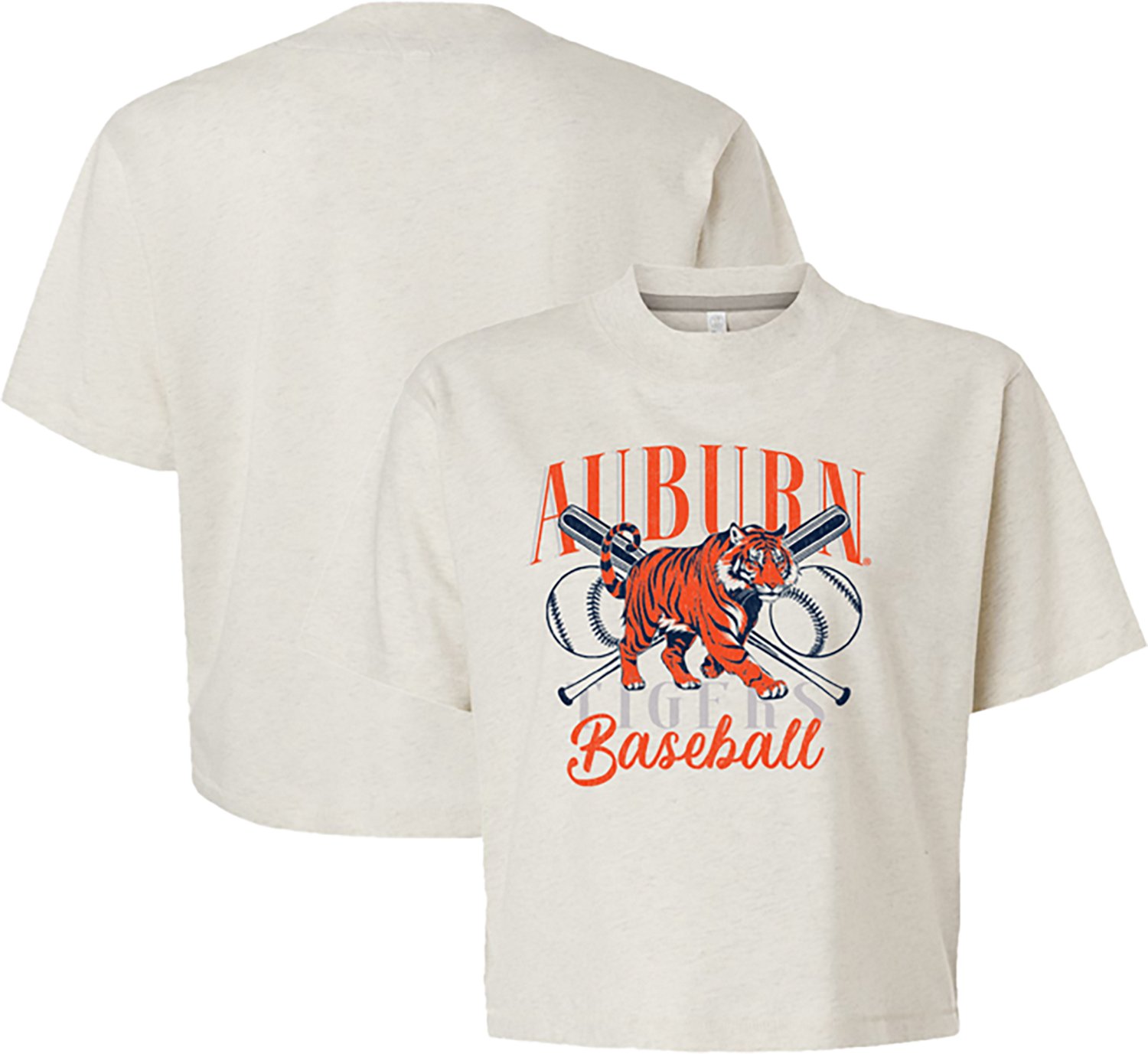 Image One Women's Auburn Tigers Baseball Checkered Boxy Short Sleeve T-shirt - view number 3