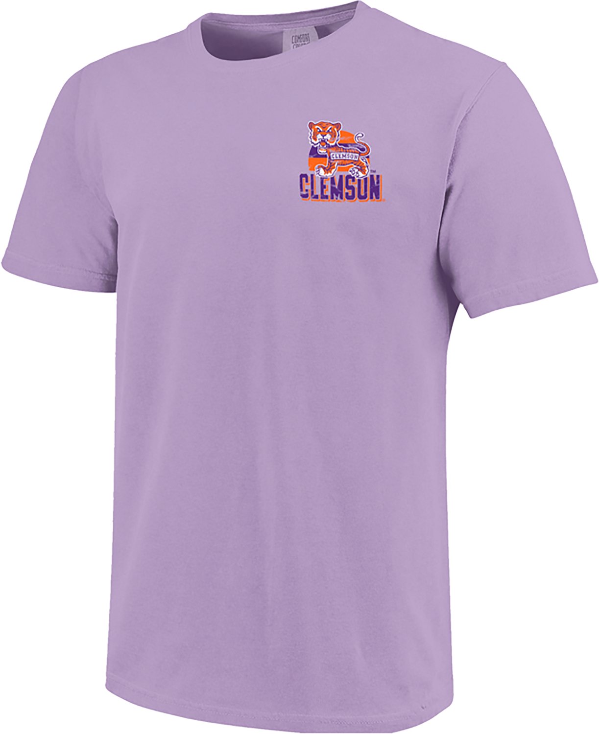 Image One Men's Clemson Tigers Distressed Arch Mascot Short Sleeve T-shirt