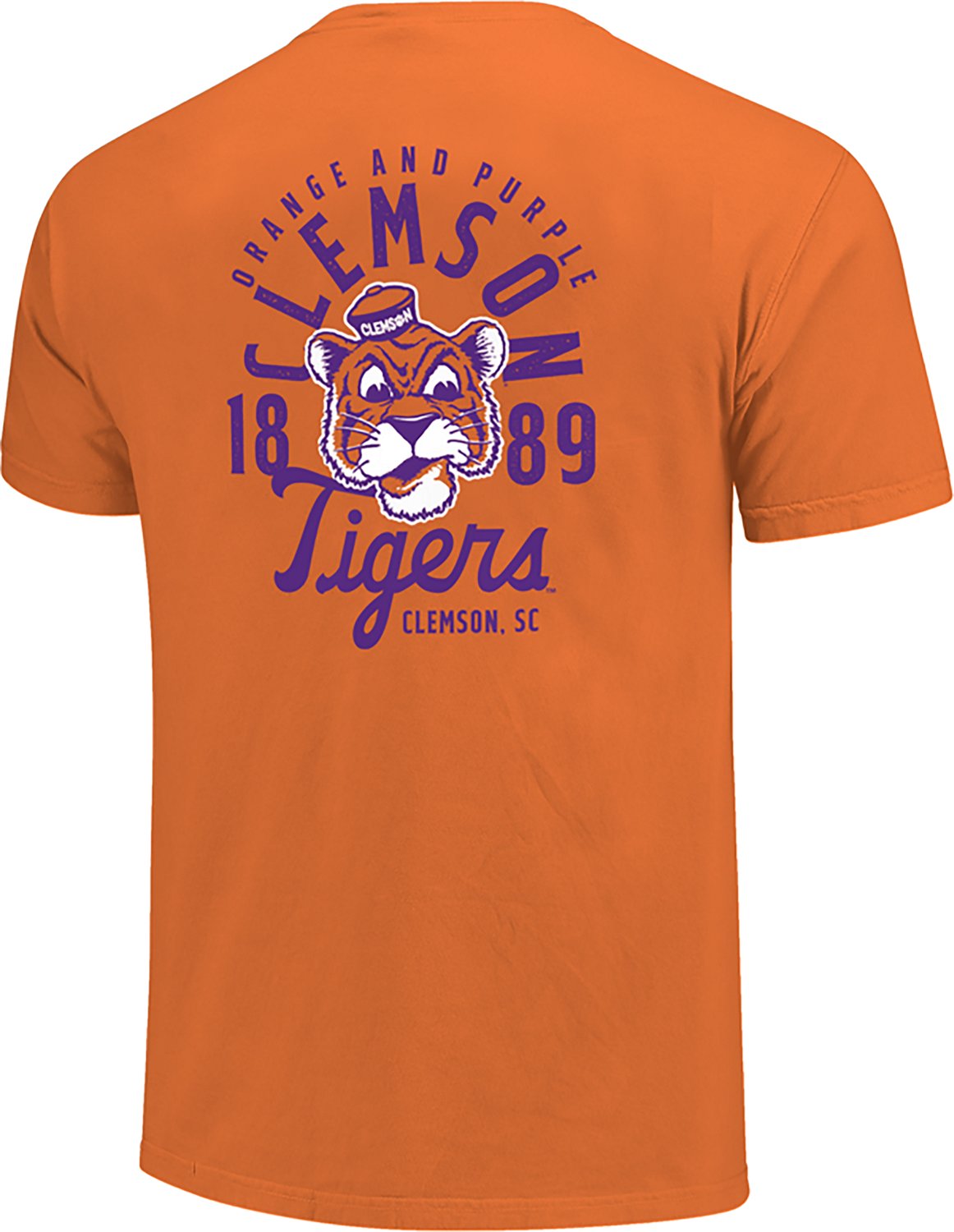 Image One Men's Clemson Tigers Mascot Overlay Sailor CC DS T-shirt