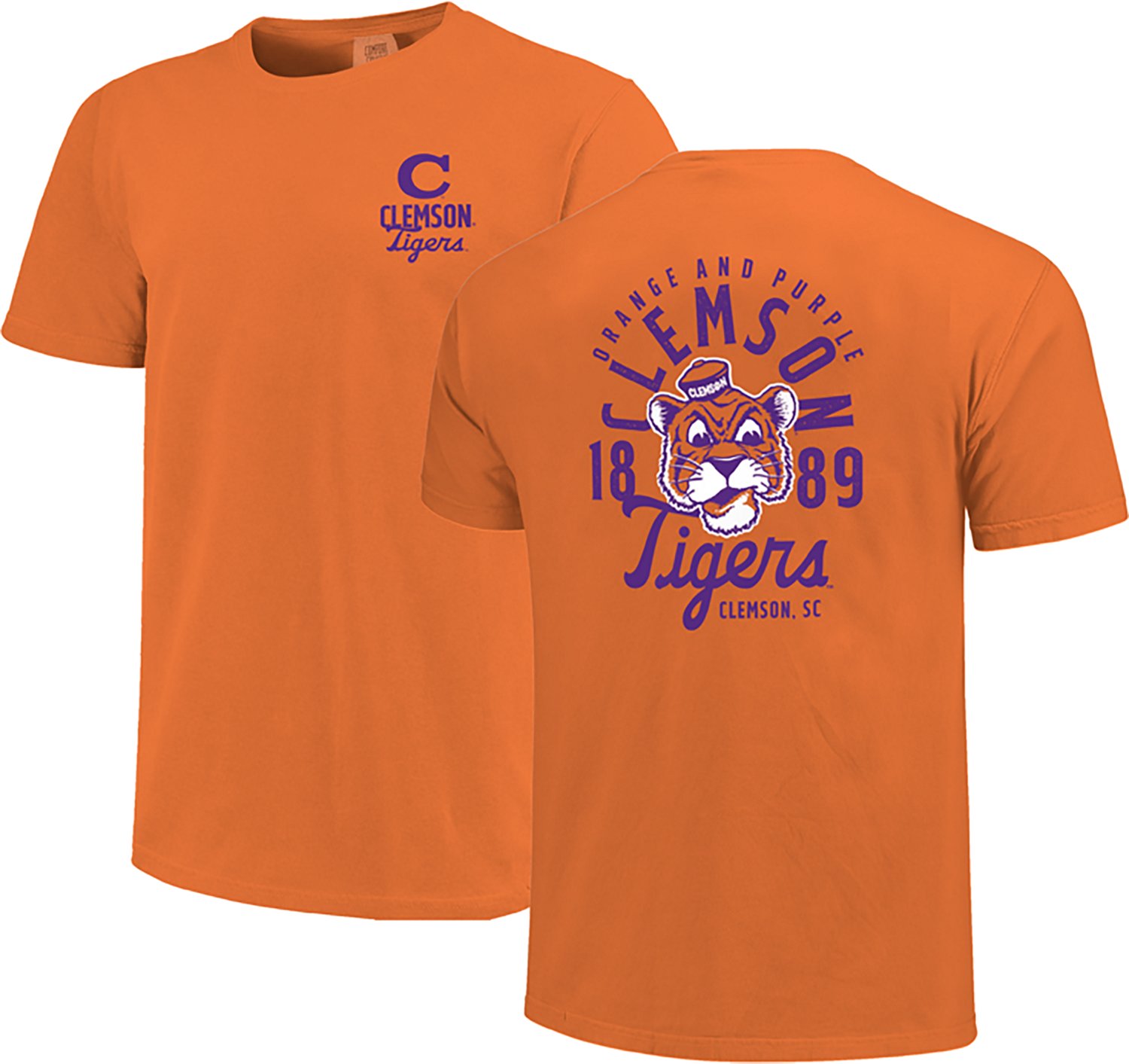 Image One Men's Clemson Tigers Mascot Overlay Sailor CC DS T-shirt