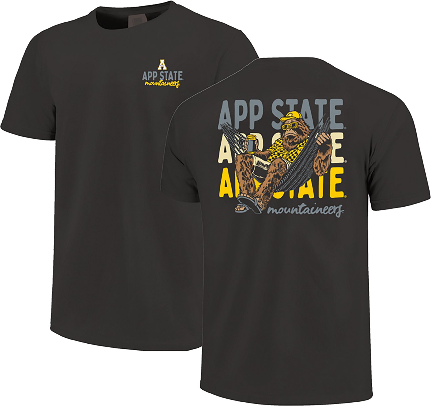 Image One Men's Appalachian State University Bigfoot Hammock Graphic T-shirt - view number 3
