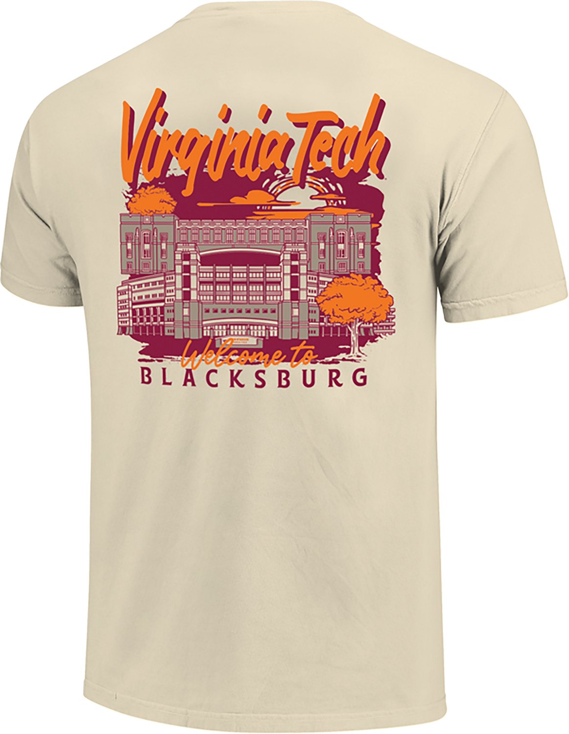Image One Men's Virginia Tech Hand Drawn Campus Stack Graphic T-shirt