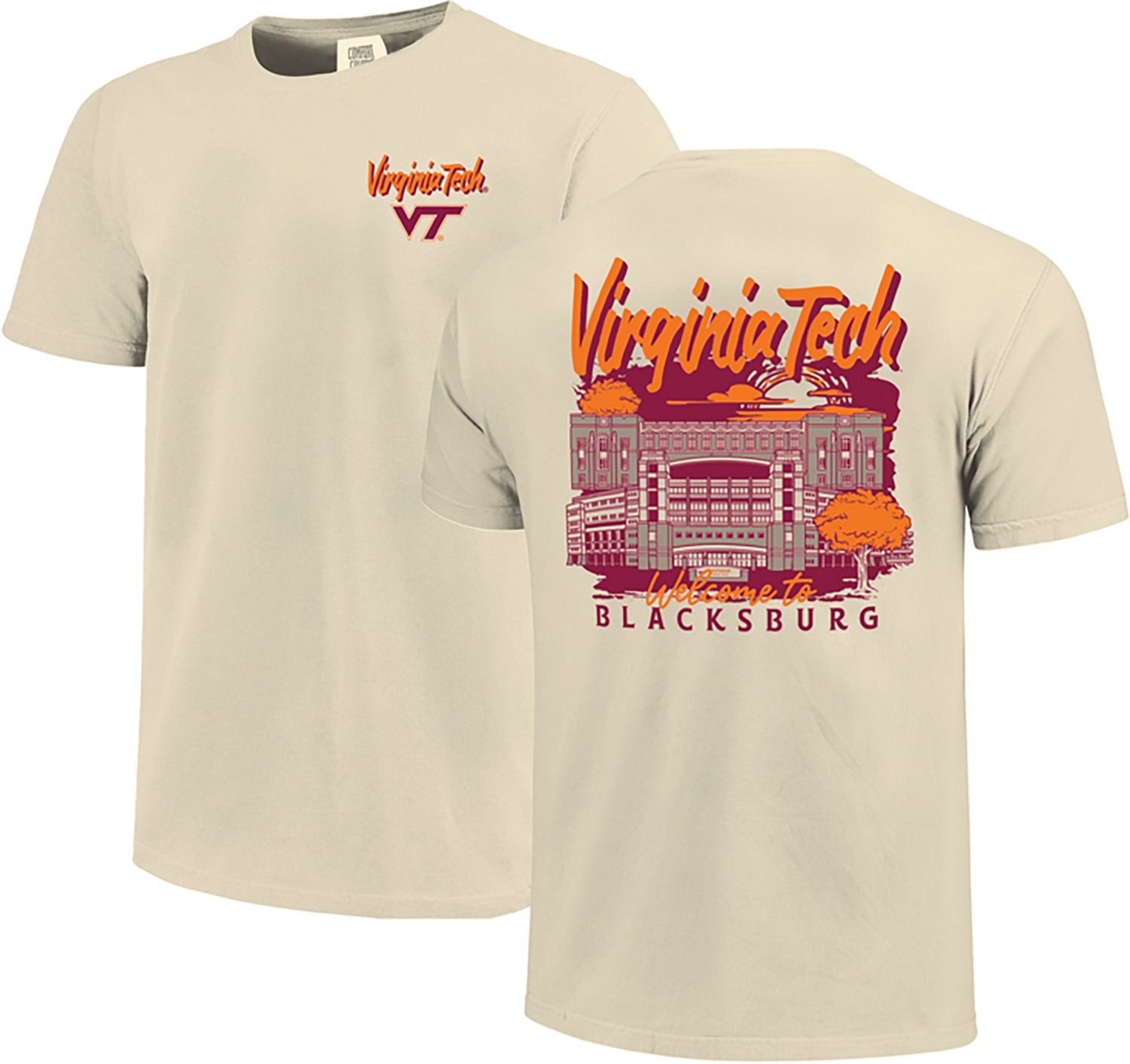 Image One Men's Virginia Tech Hand Drawn Campus Stack Graphic T-shirt - view number 3