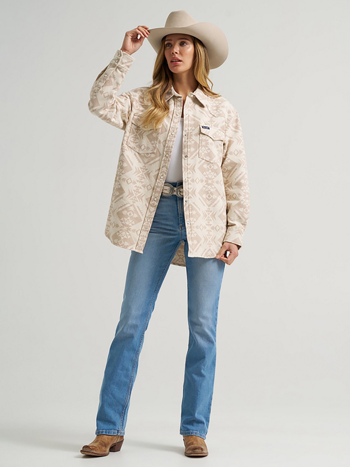 Wrangler Women's Boyfriend Snap Long Sleeve Top - view number 4
