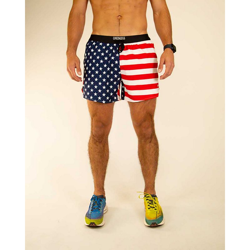 ChicknLegs Men's USA DS Running Shorts 5 In