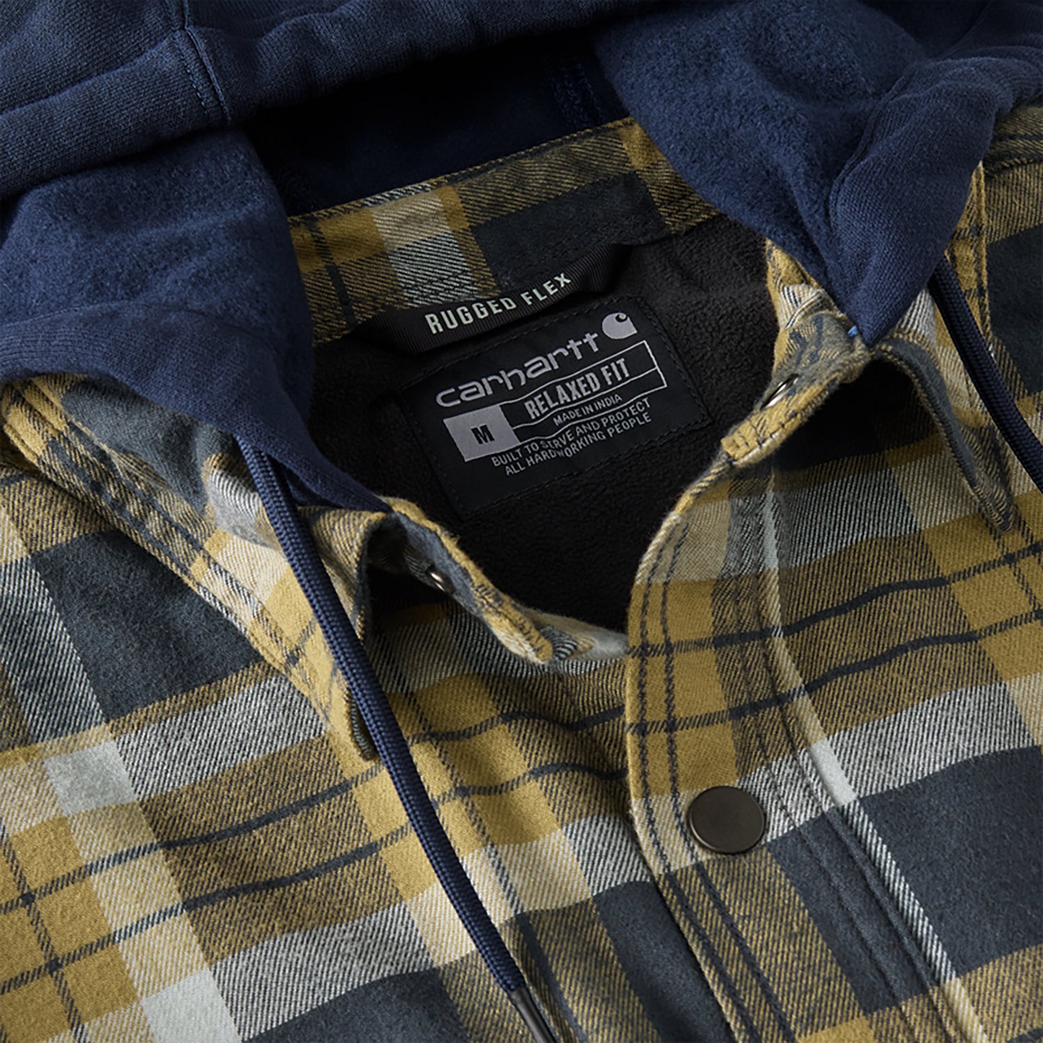 Carhartt Men's Rugged Flex Relaxed Fit Flannel Fleece Lined Hooded Shirt Jac - view number 3